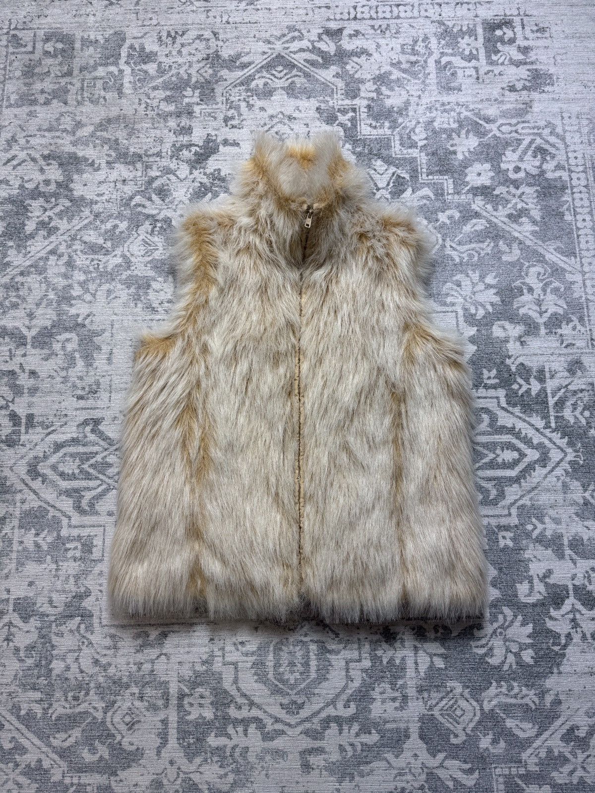 💥Hype Vintage Full Mohair Faux Fur Fluffy Fuzzy Vest Jacket