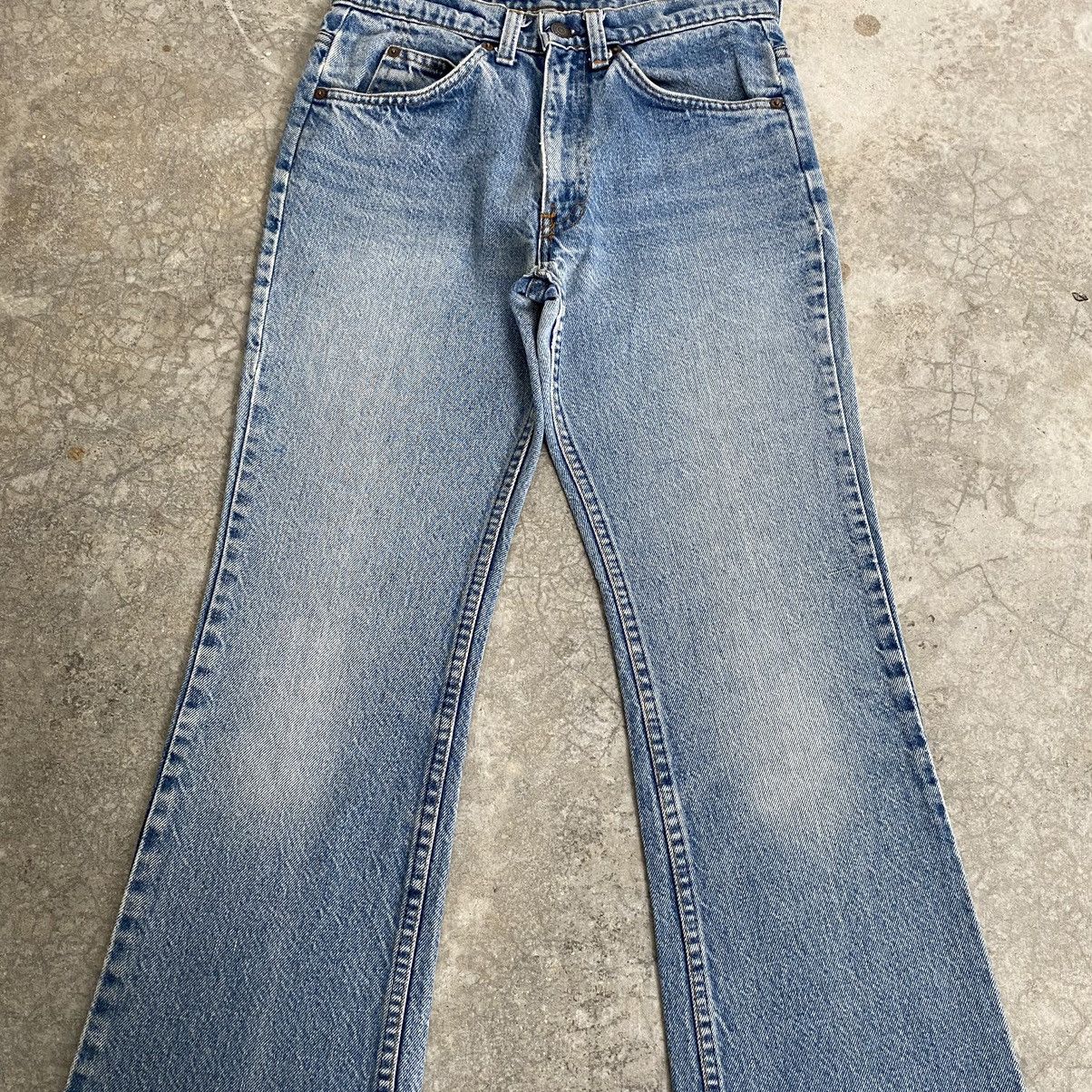 Vintage 70’s Levis 517 Faded Blue Distressed Flared Jeans