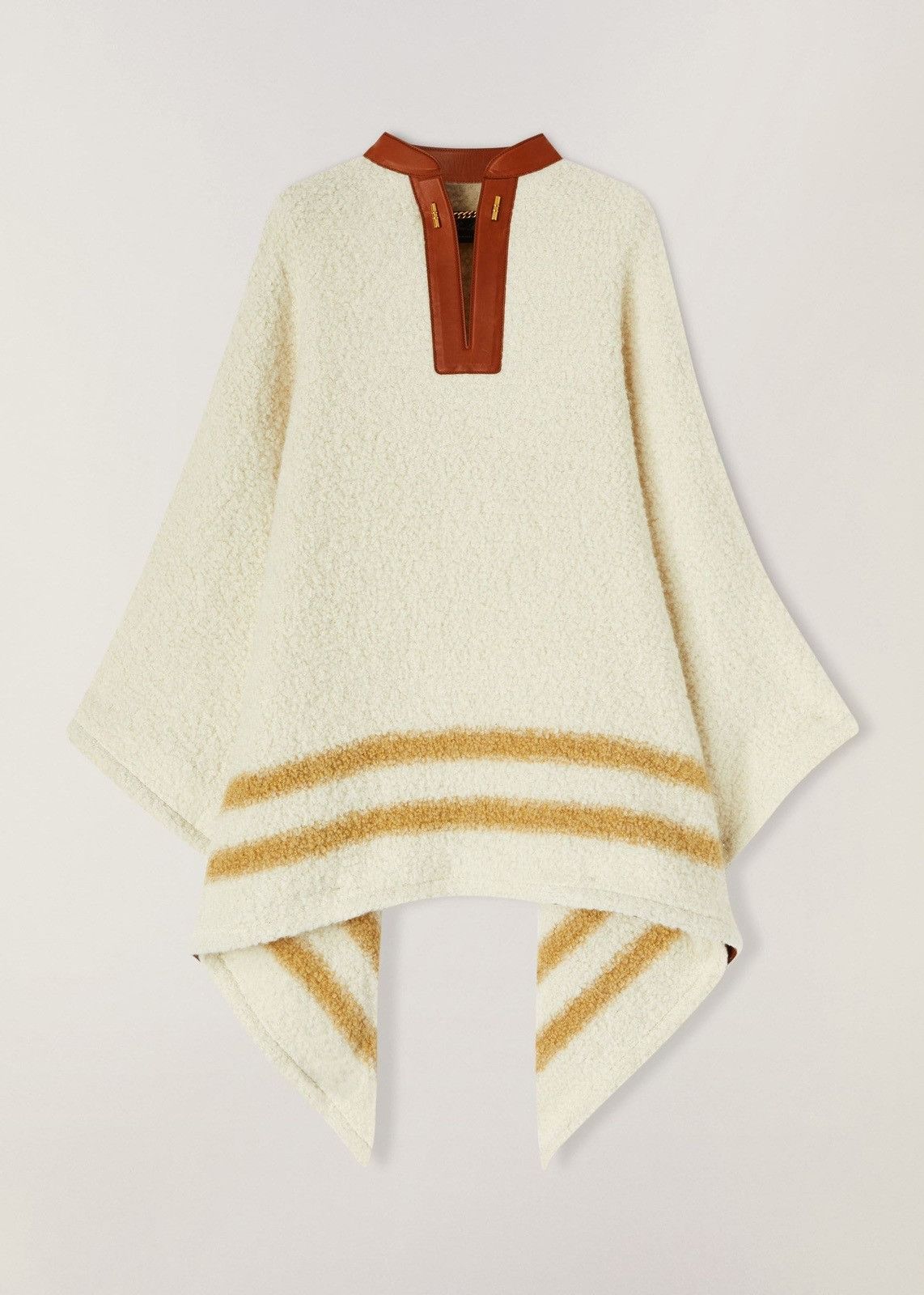 o1srvl11e0824 Avice Shaded Boucle Cape in Ivory