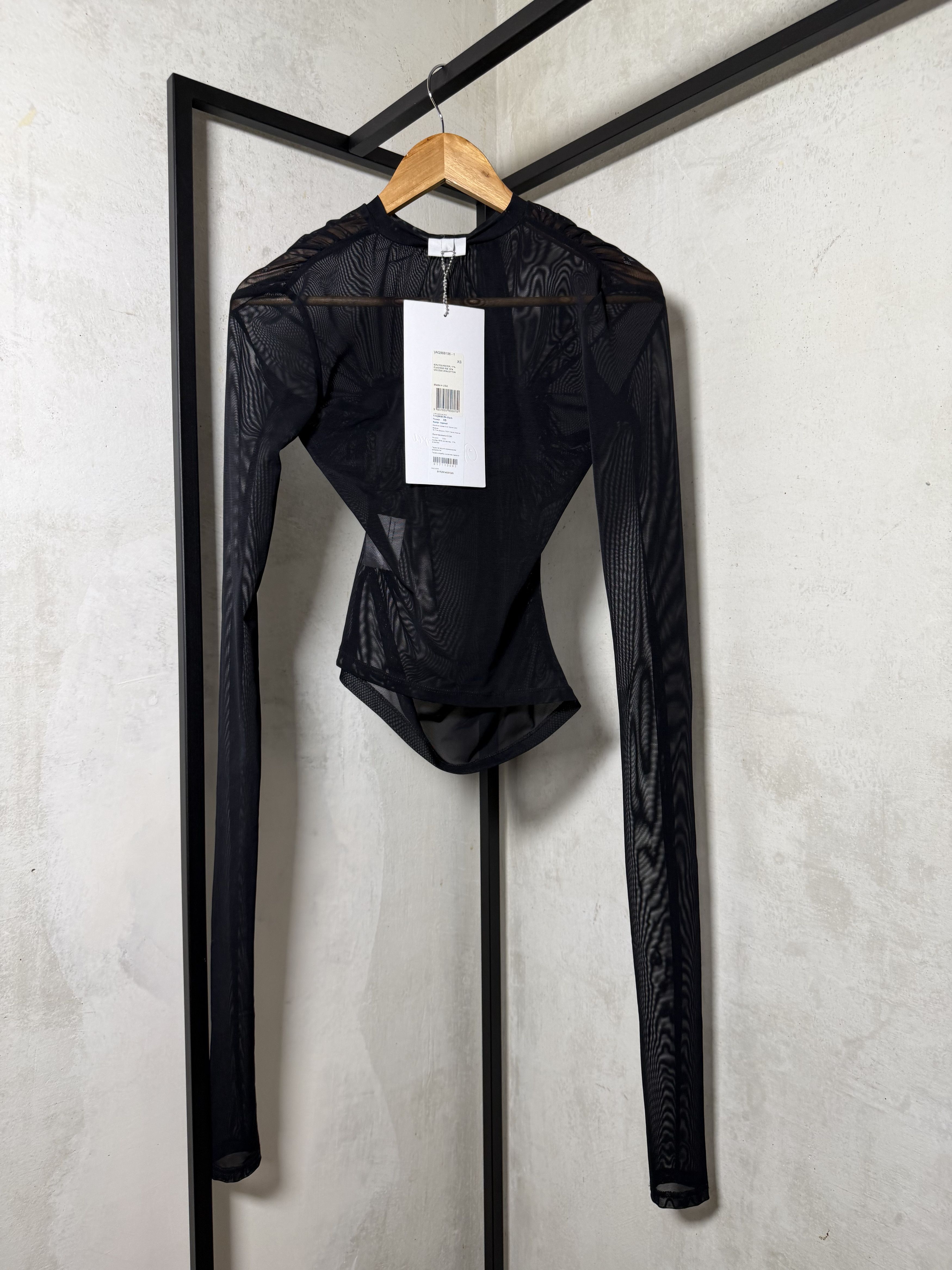 Vaquera Vaquera Ruched Nipples Mesh Top In Black Size XS / US 0-2 / IT 36-38 - 6 Thumbnail