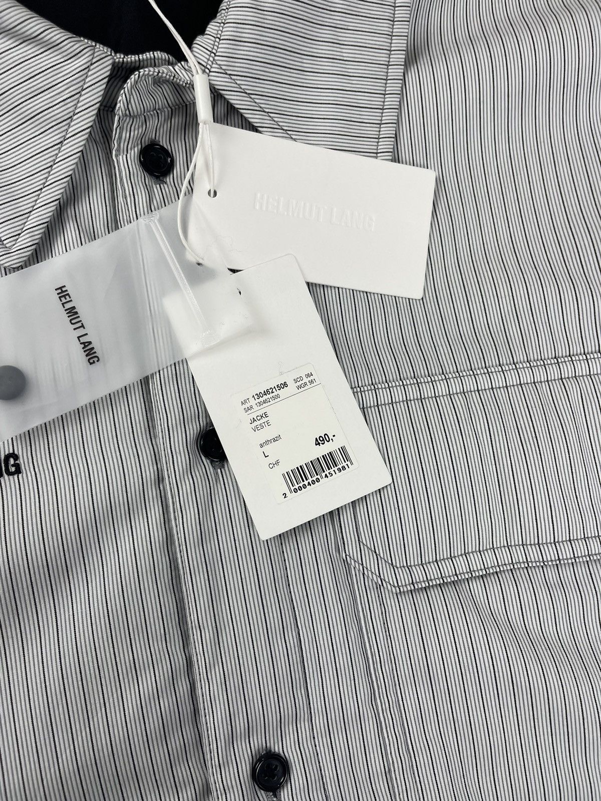 Helmut Lang Helmut Lang Striped Button Up Shirt Jacket Size L Size US L / EU 52-54 / 3 - 9 Thumbnail