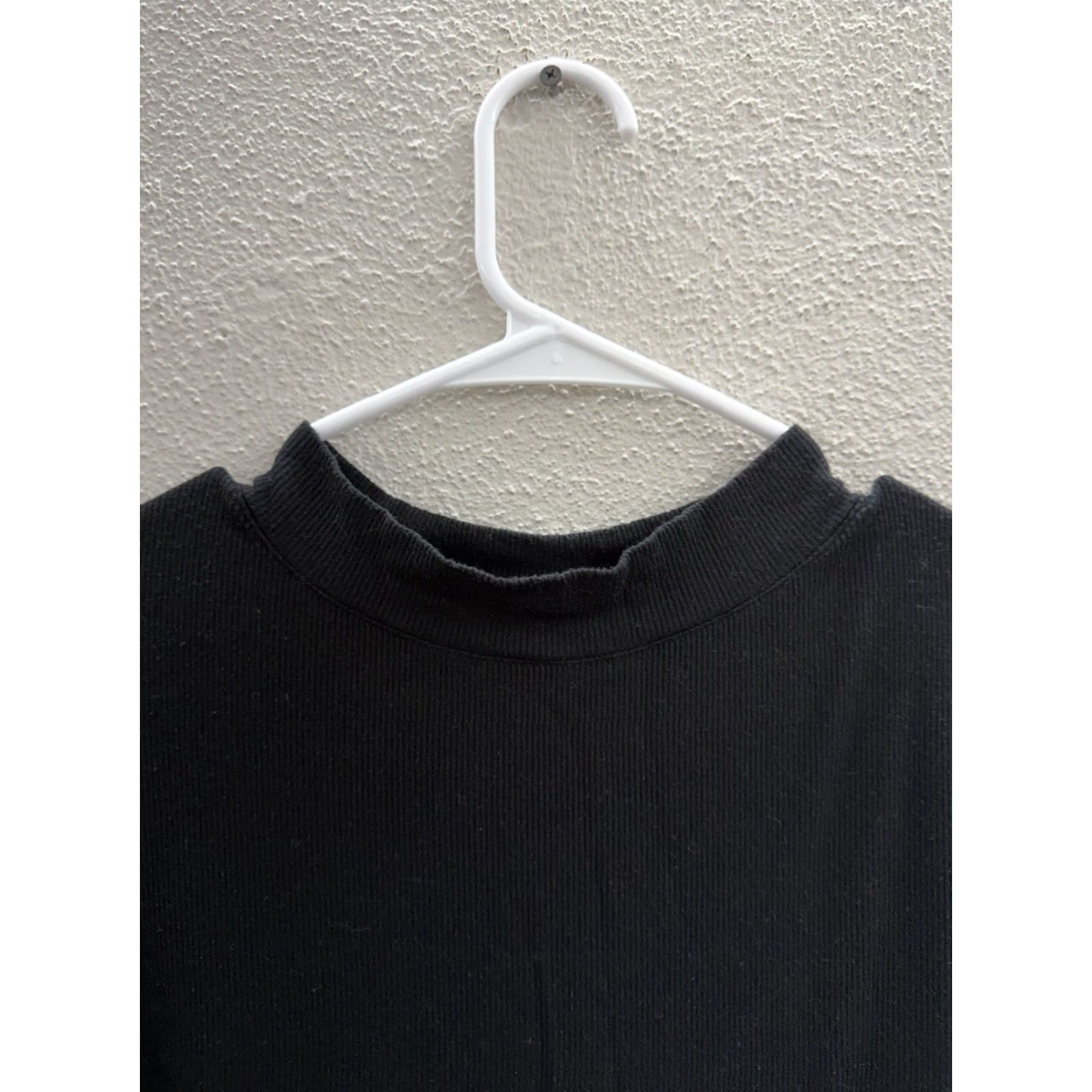 Vintage Ava and Viv Shirt Womens 3X Black Ribbed Long Sleeve Mock Neck Size XXL / US 16-18 / IT 52-54 - 3 Thumbnail