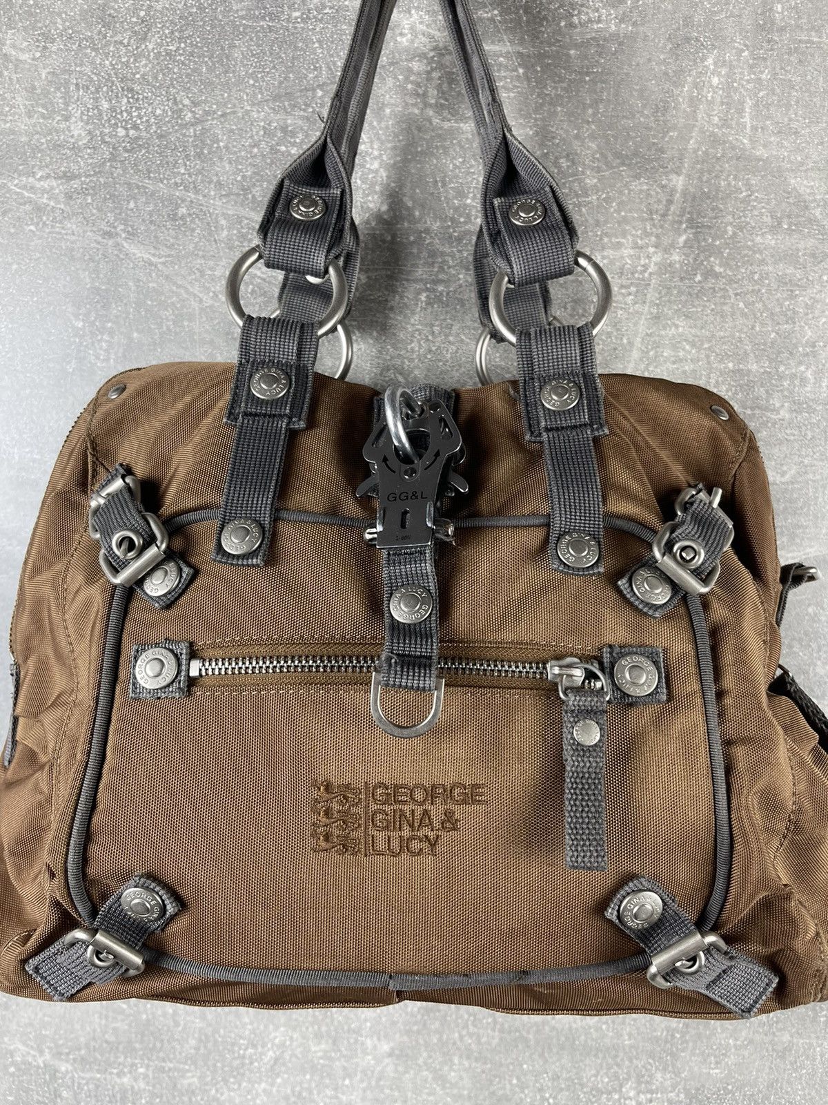 George Gina & Lucy George Gina & Lucy Tactical Nylon Handbag Brown Utility Bag Size ONE SIZE - 4 Thumbnail