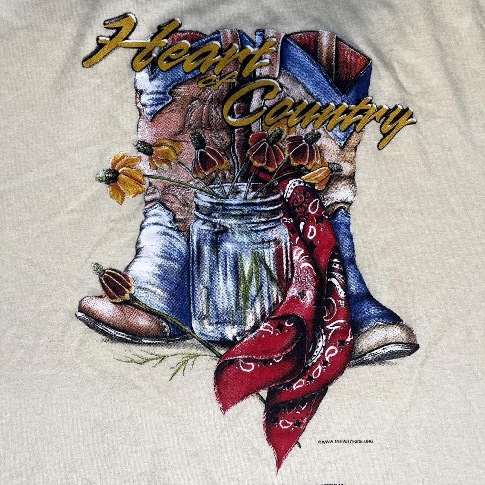 Jerzees 90s Willie Nelson Heart & Country Nashville T-Shirt Size L Size US L / EU 52-54 / 3 - 2 Thumbnail