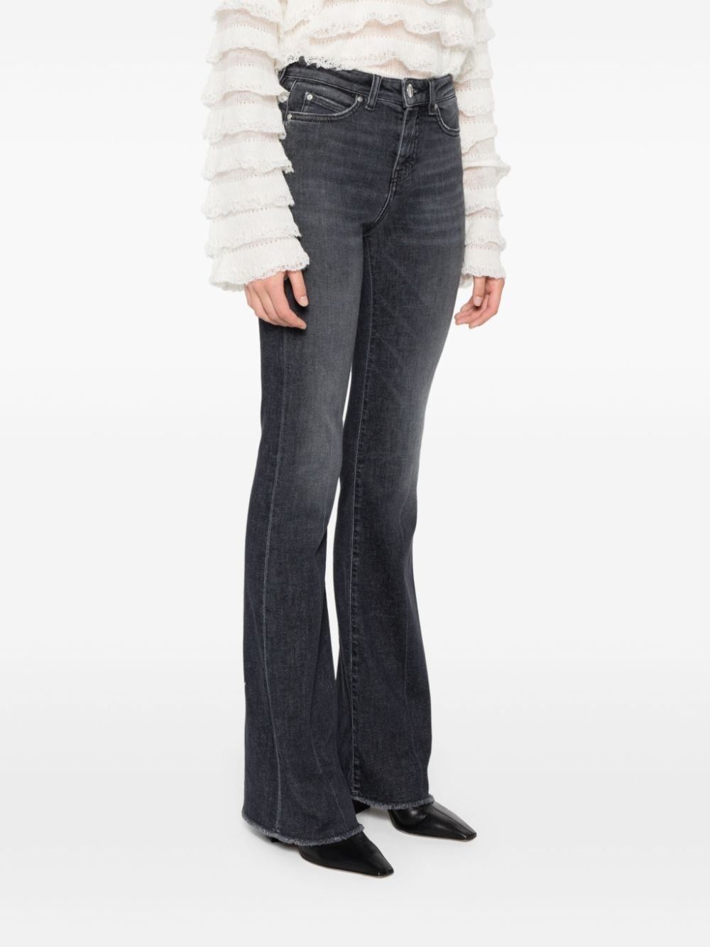 Pinko o1s22i1n0824 Flora Flared Jeans in Grey Size 28" / US 6 / IT 42 - 4 Thumbnail