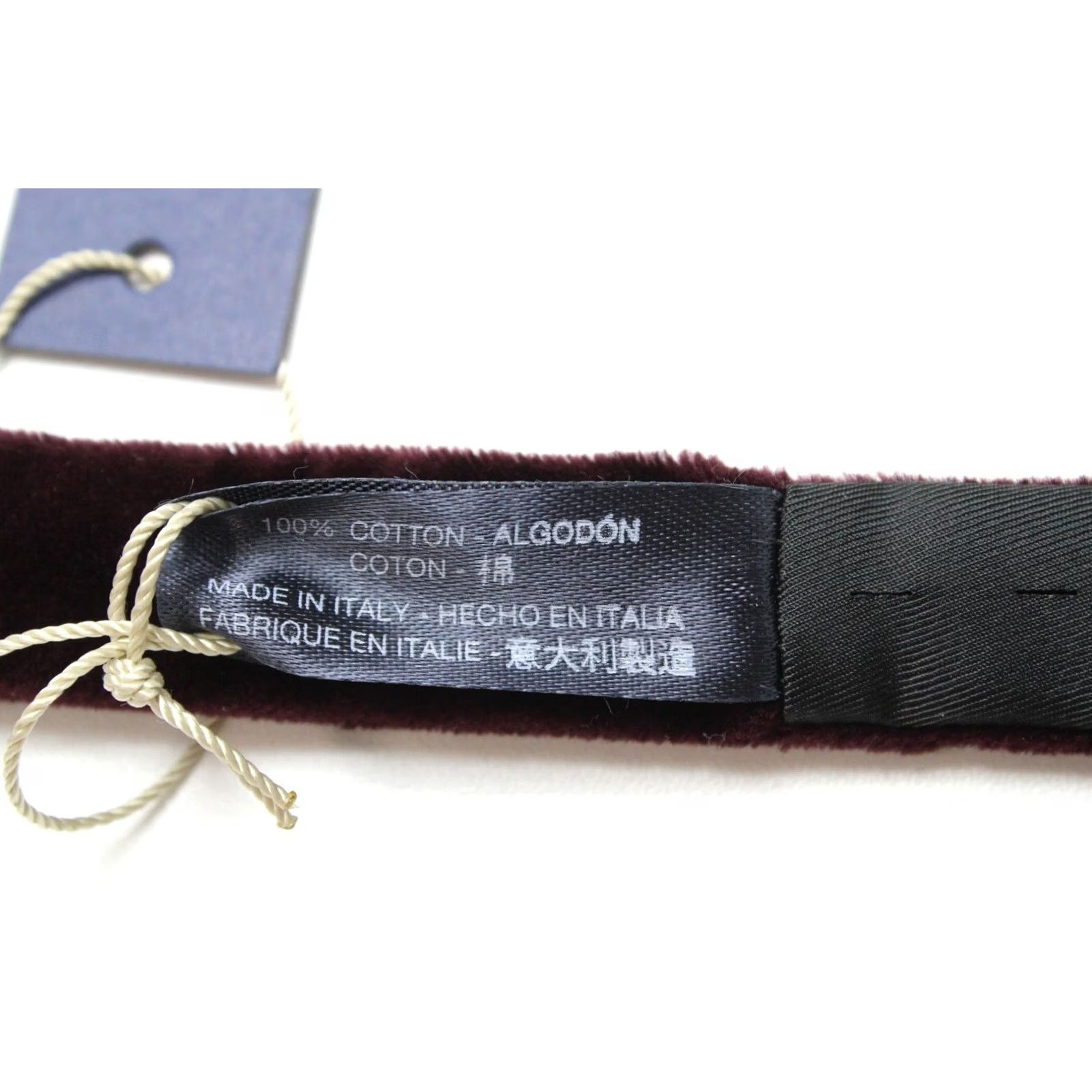 Suitsupply SUITSUPPLY Velvet Bordeaux Bow Tie Men's ONE SIZE Self Tied Adjustable Burgundy Formal Business Size ONE SIZE - 5 Thumbnail