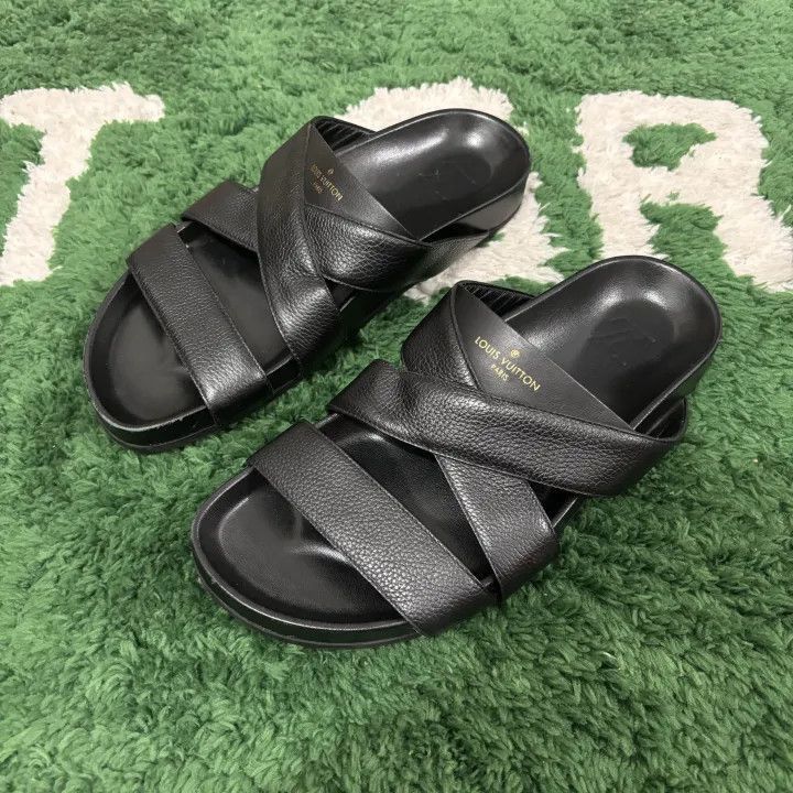 Louis Vuitton Louis Vuitton Men's Comfortable Black Slide Sandals -2508 Size US 7.5 / EU 40-41 - 1 Thumbnail