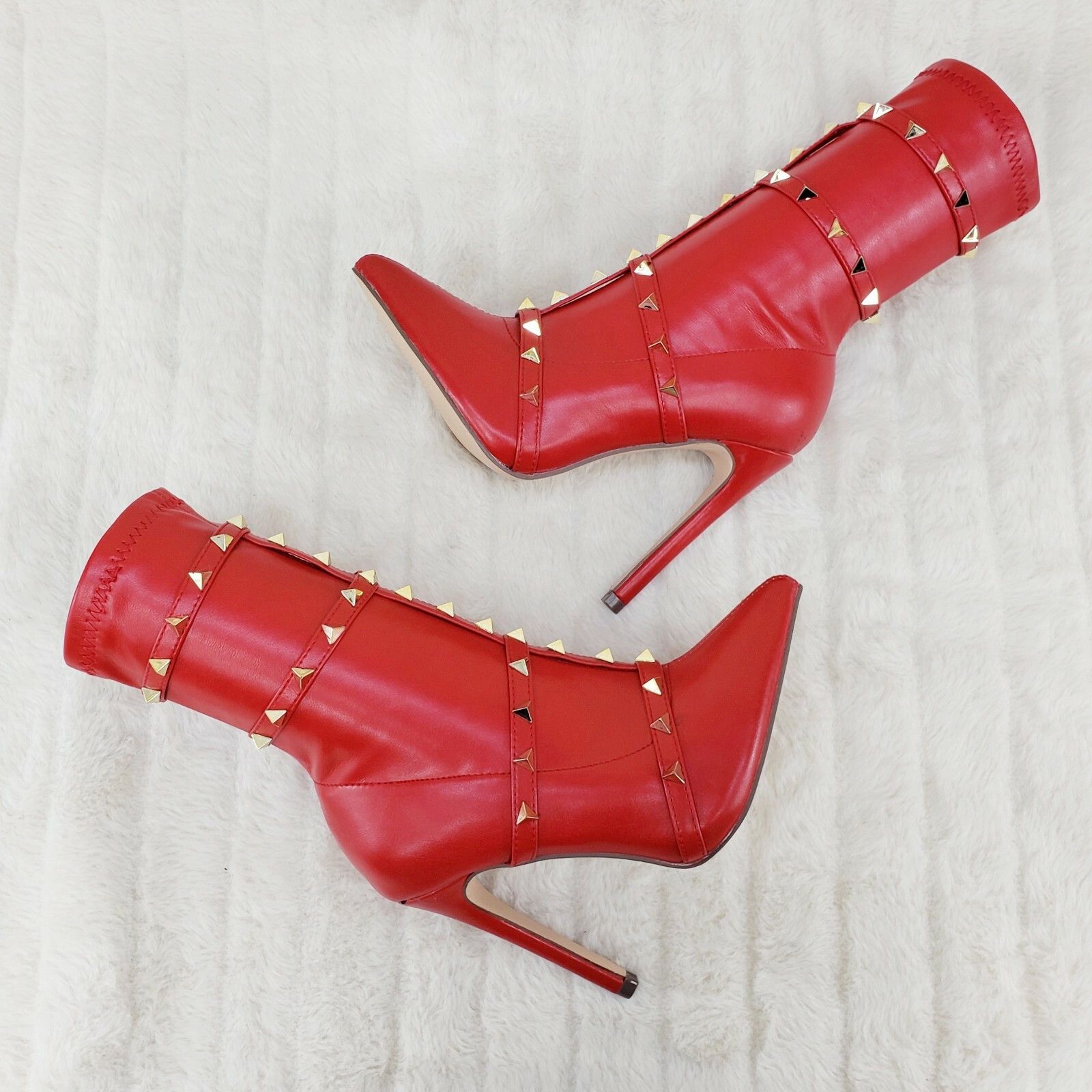 Other Mark Pyramid Stud Strap High Heel Pointy Toe Stretch Ankle B Size US 9 / IT 39 - 3 Thumbnail