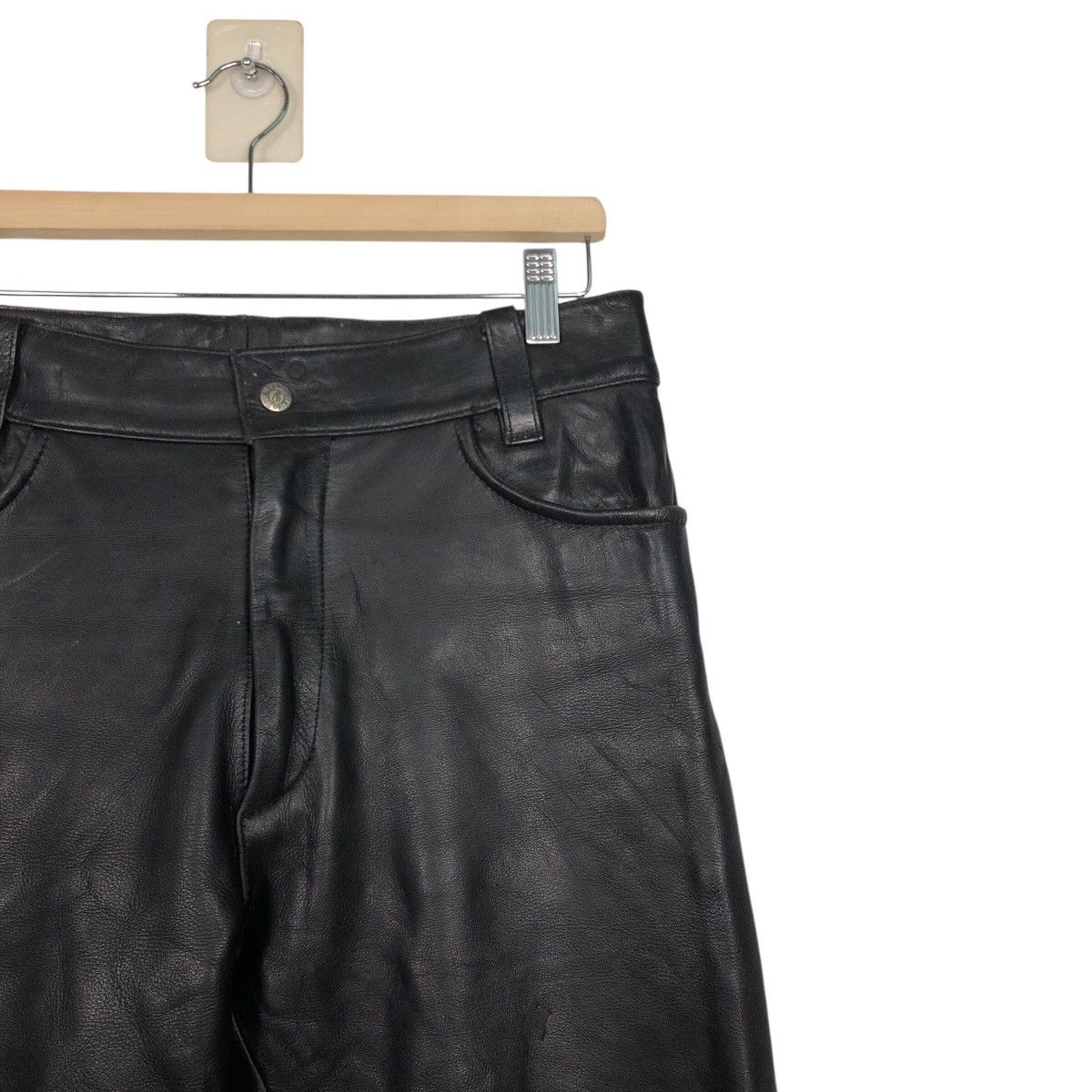 Vintage Vintage B’s Leather Black Genuine Leather Biker Pants Size US 30 / EU 46 - 7 Thumbnail