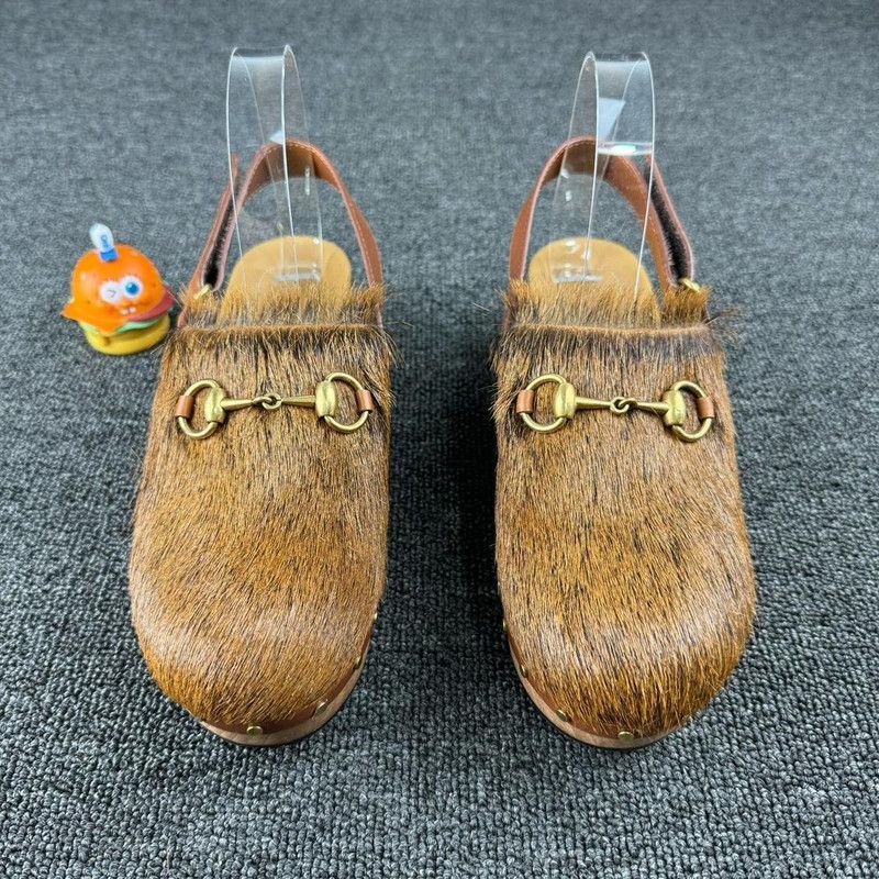 Gucci Gucci Brown Fur-Clad High Heel Clogs - Size US 8.5 / EU 41-42 - 2 Thumbnail