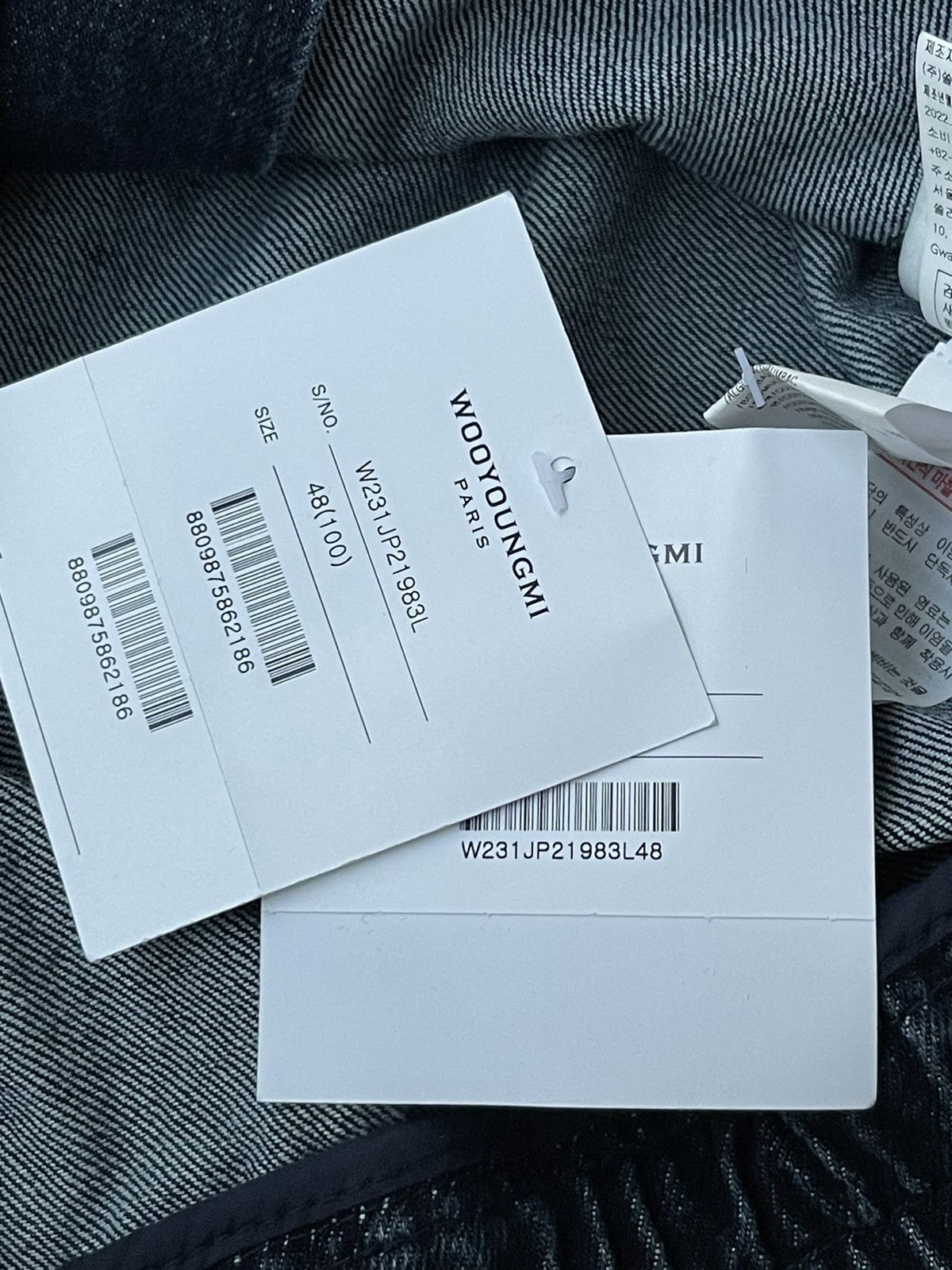 Wooyoungmi !DS! AW23 Wooyoungmi Navy Varsity Denim Jumper Jacket Size US L / EU 52-54 / 3 - 24 Thumbnail