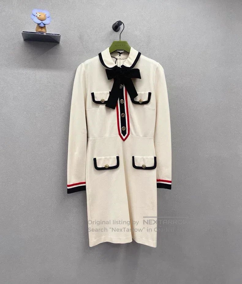 Gucci Gucci Bow double G-button dress Size M / US 6-8 / IT 42-44 - 3 Thumbnail