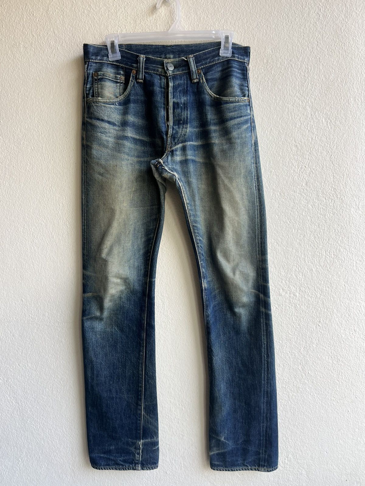 Full Count & Co. Vintage Full Count Trashed Dirty Mud Denim Selvedge Jeans Size US 29 - 1 Thumbnail