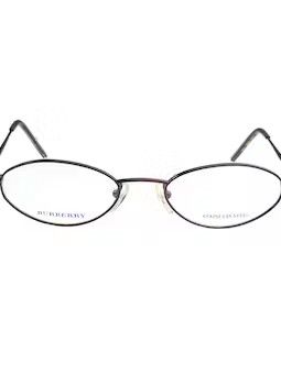 Burberry Burberry '90s Purple Check Oval Frame Glasses Size ONE SIZE - 3 Thumbnail