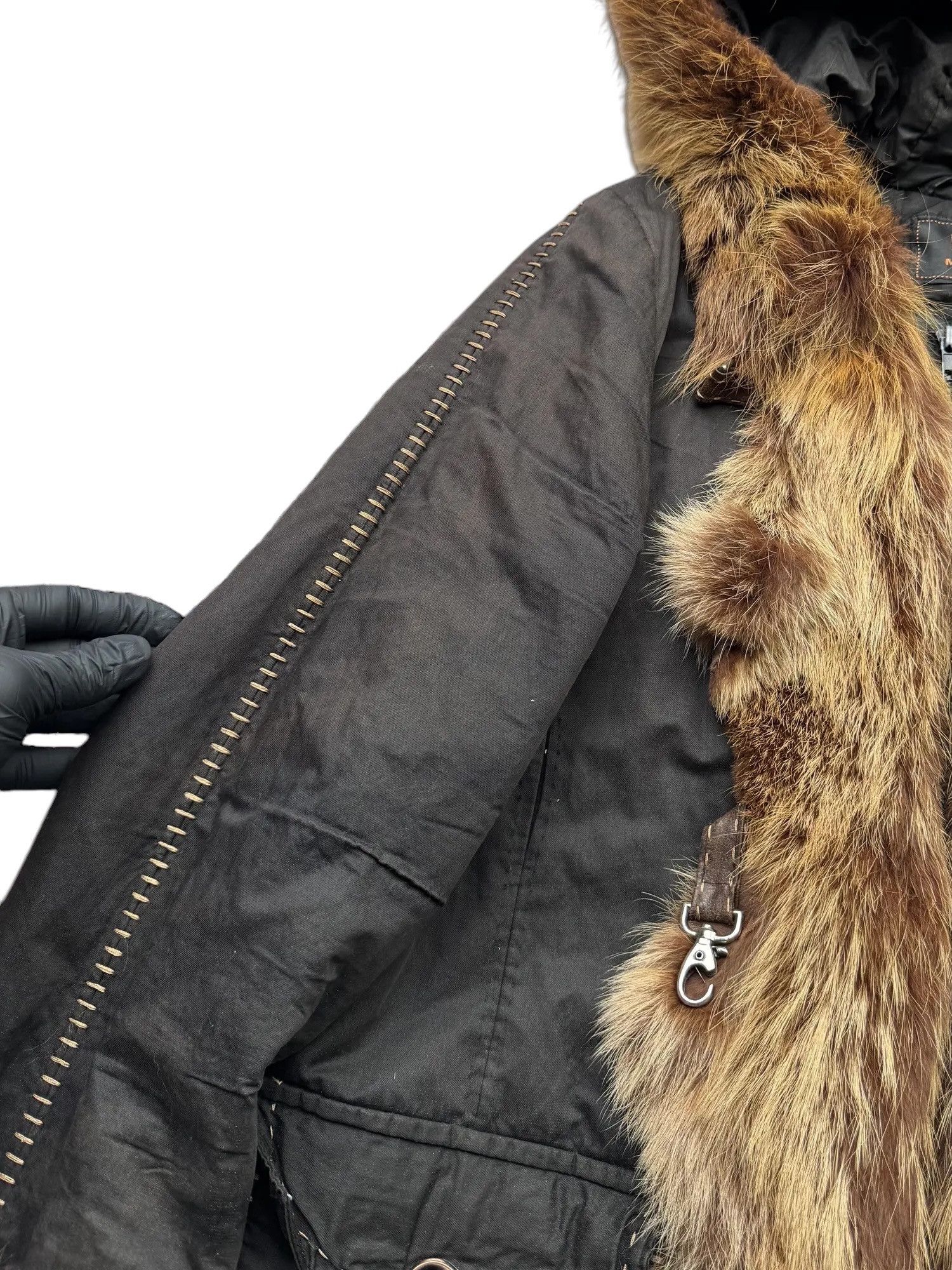 Japanese Brand Hood Jacket With Real Fur Details From The 90s(V69) Size M / US 6-8 / IT 42-44 - 2 Thumbnail