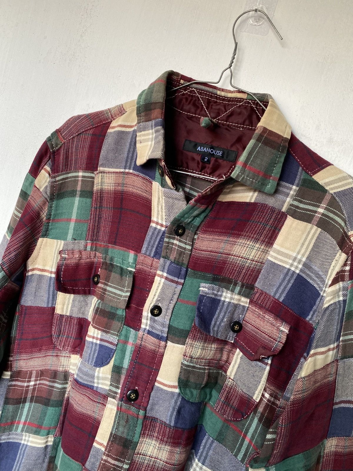 If Six Was Nine × Japanese Brand Abahouse Patchwork Flannel Shirt Size US M / EU 48-50 / 2 - 2 Thumbnail