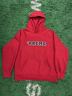 Red supreme online hoodie