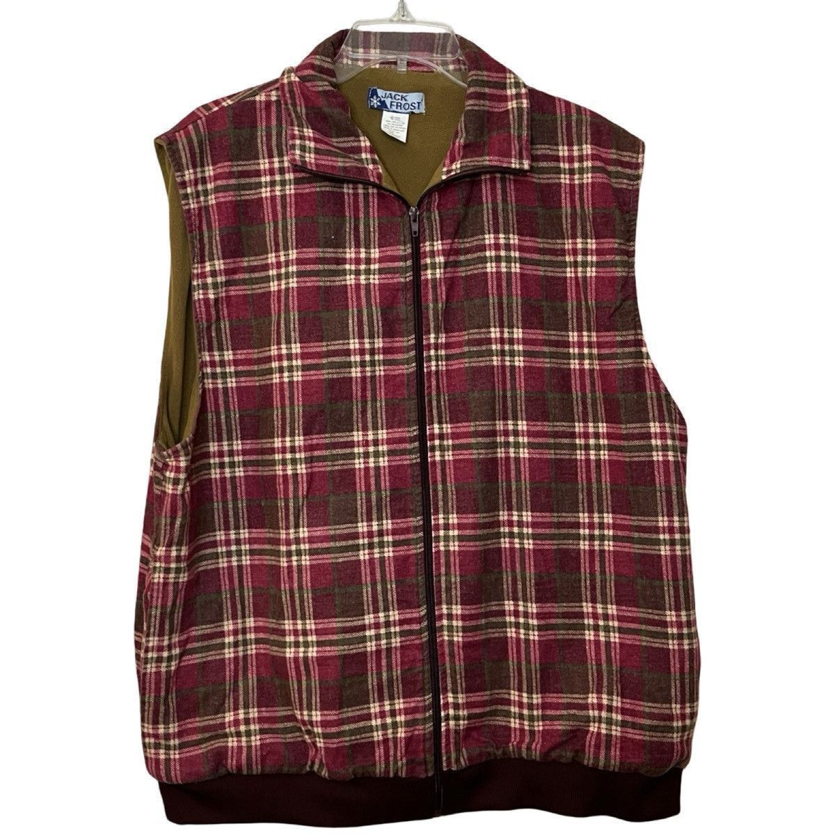 Vintage Vtg 90s/Y2K Jack Frost Sleeveless Zip Warm Plaid Vest L Size US L / EU 52-54 / 3 - 1 Thumbnail