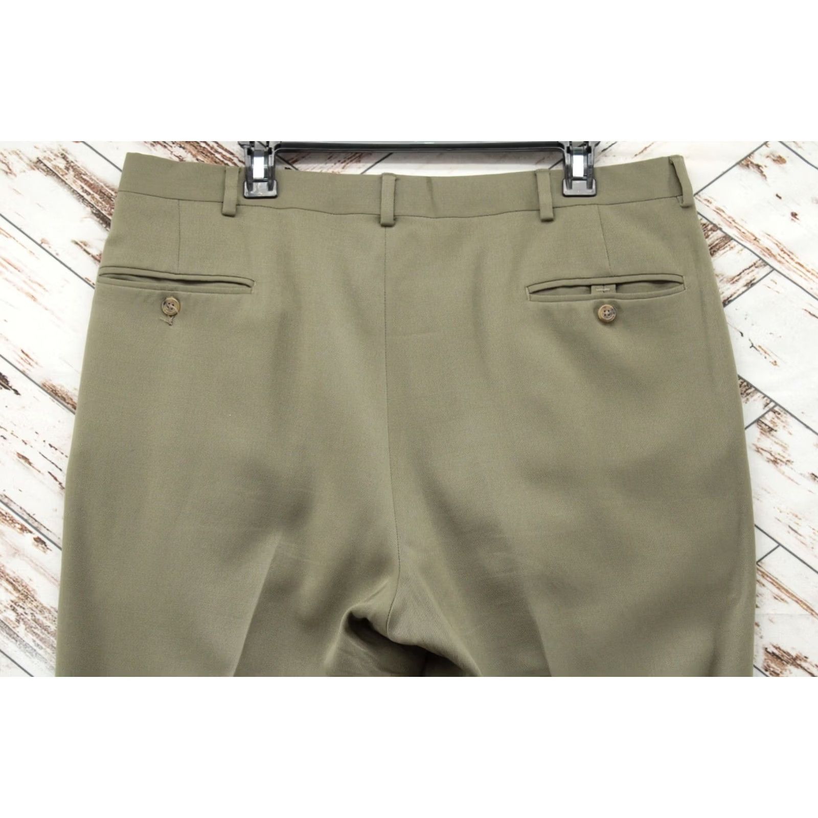 Tommy Hilfiger VTG Tommy Hilfiger Pants Mens 38X30 Green Pleated Front Lined Dress Pants Preppy 90s Office Size US 38 / EU 54 - 6 Thumbnail