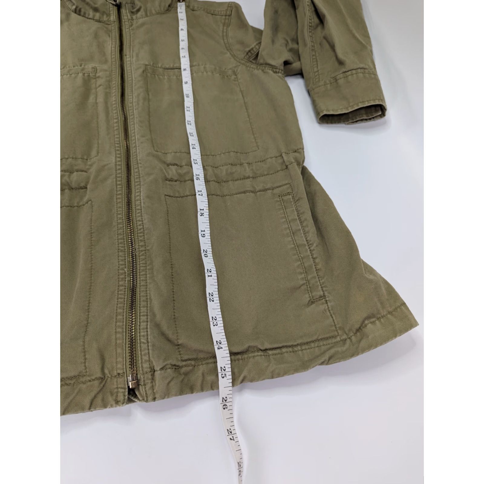 J.Crew J.CREW Jacket Army Green Cotton Fatigues Short Sleeve Zip Pockets Women Size S Casual Workwear Fall Spring Summer Winter Utility Size S / US 4 / IT 40 - 5 Thumbnail