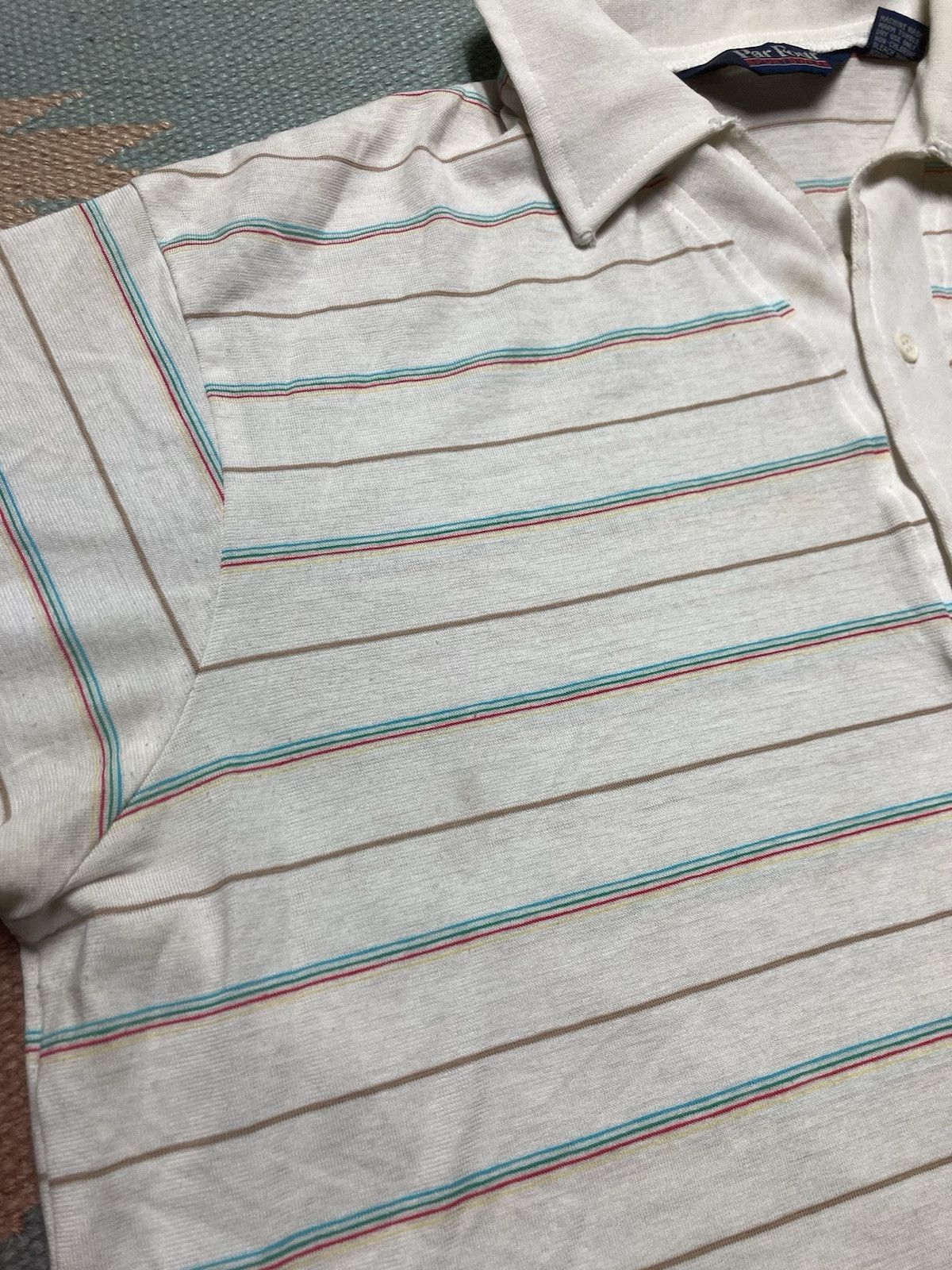 Vintage Vtg short sleeve polo shirt striped golf soft Par Four XL Size US XL / EU 56 / 4 - 4 Thumbnail