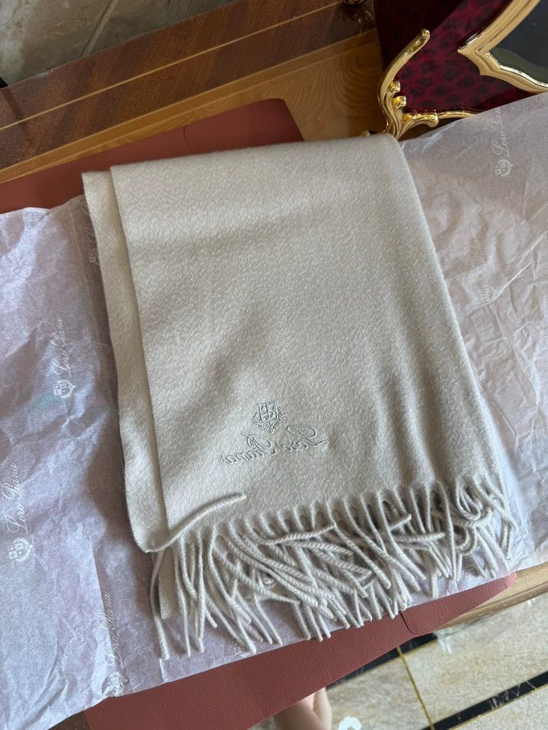 Loro Piana LORO PIANA Cashmere Scarf Beige Size ONE SIZE - 2 Thumbnail