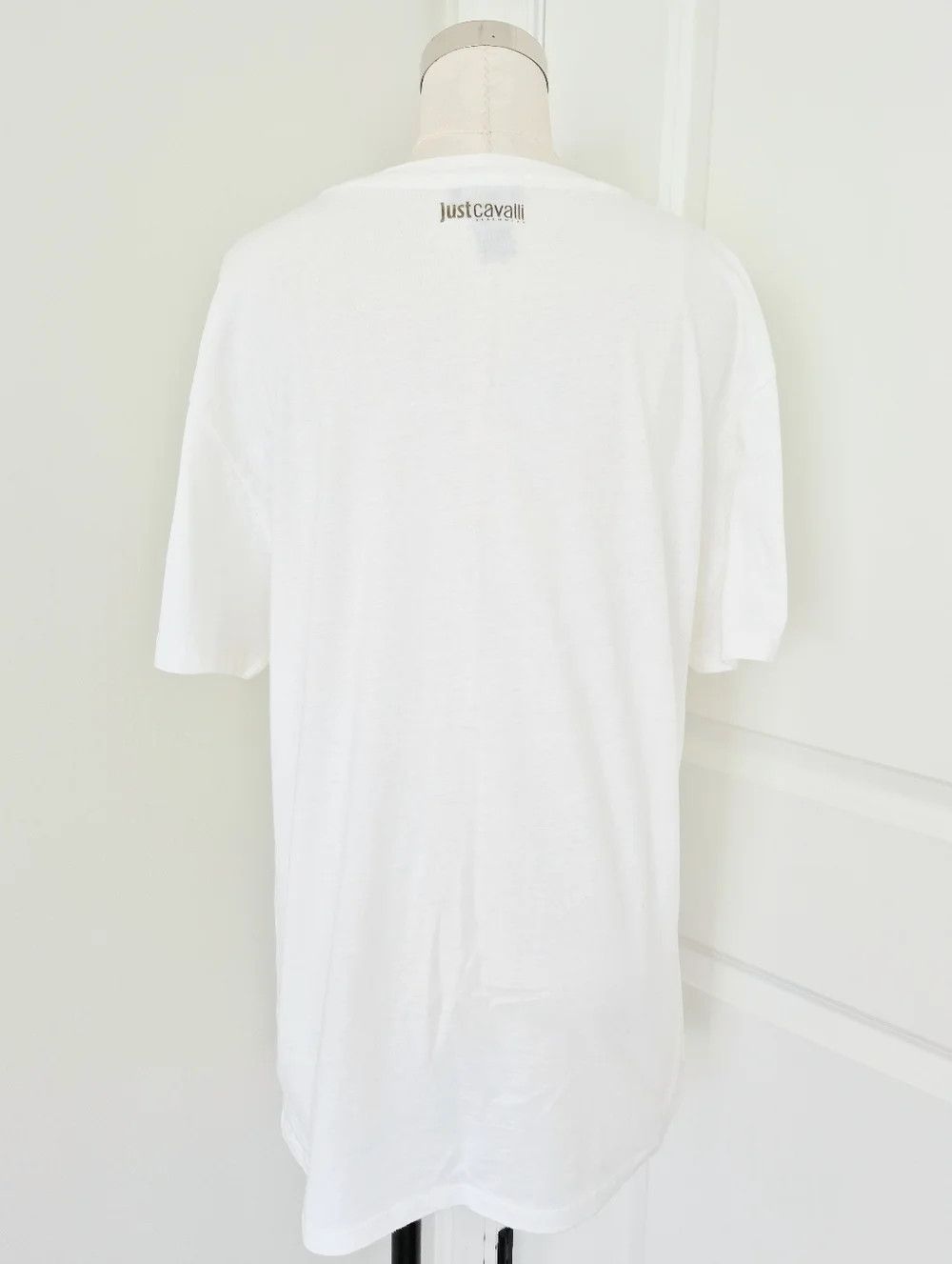 Just Cavalli Beachwear White/Green Graphic Tee Floral Spring Summer Size US L / EU 52-54 / 3 - 4 Thumbnail