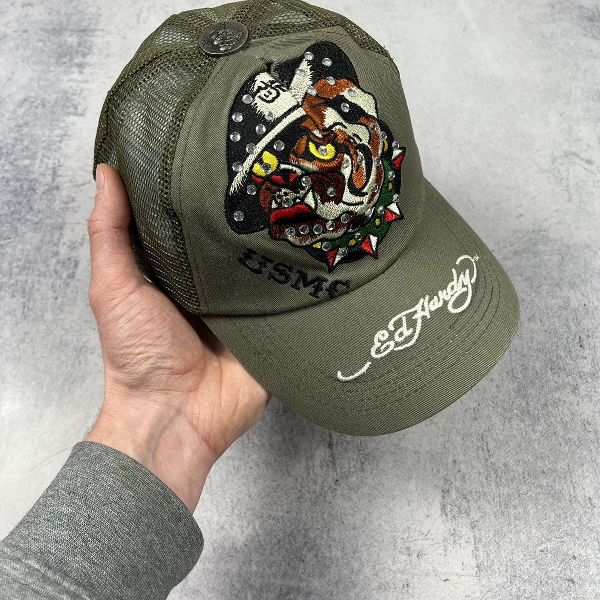Ed Hardy Vintage Ed hardy bulldog big logo y2k trucker cap 90’s Size ONE SIZE - 4 Thumbnail