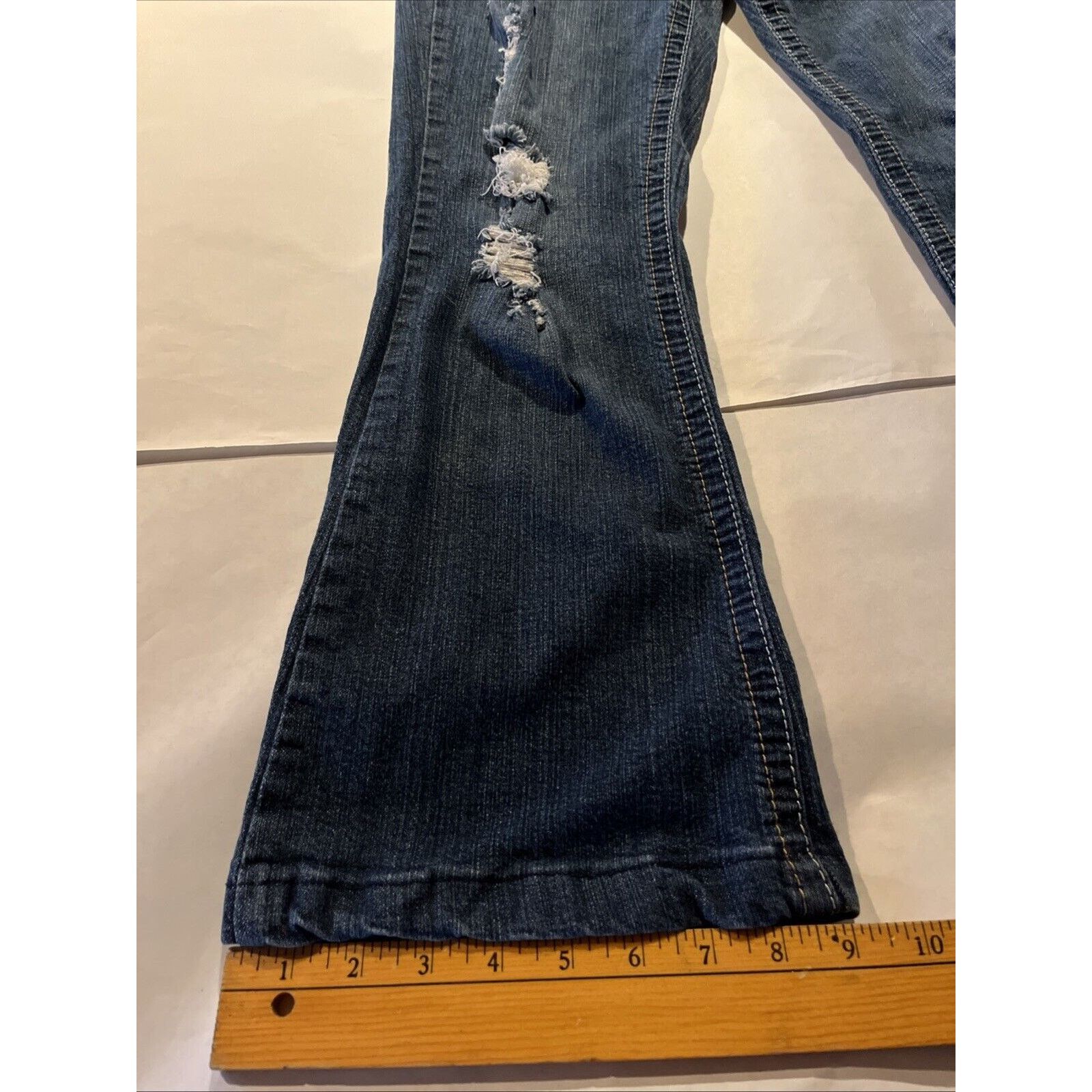Other Ariya Jeans Women’s 11 / 12 Blue Denim 29x27 Distressed Size 29" - 3 Thumbnail