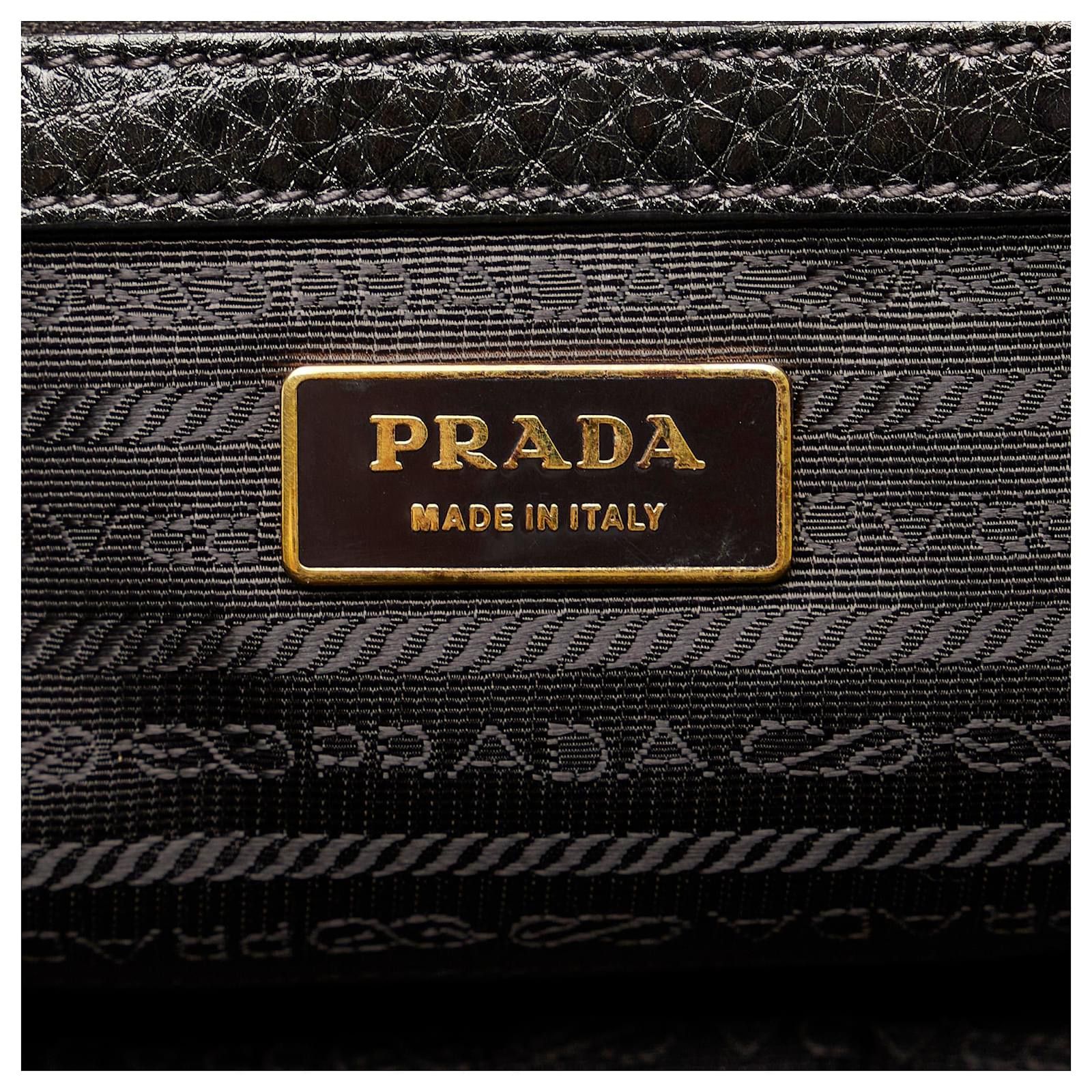 Prada Prada - Vitello Dino Metallic Vintage Leather Handbag Size ONE SIZE - 12 Thumbnail
