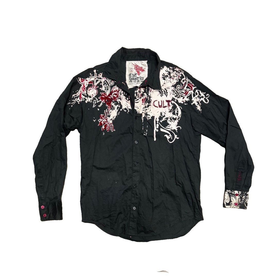 Affliction RARE Vintage- Cult Industries Men's Button-up Long Sleeve Size US XL / EU 56 / 4 - 1 Thumbnail