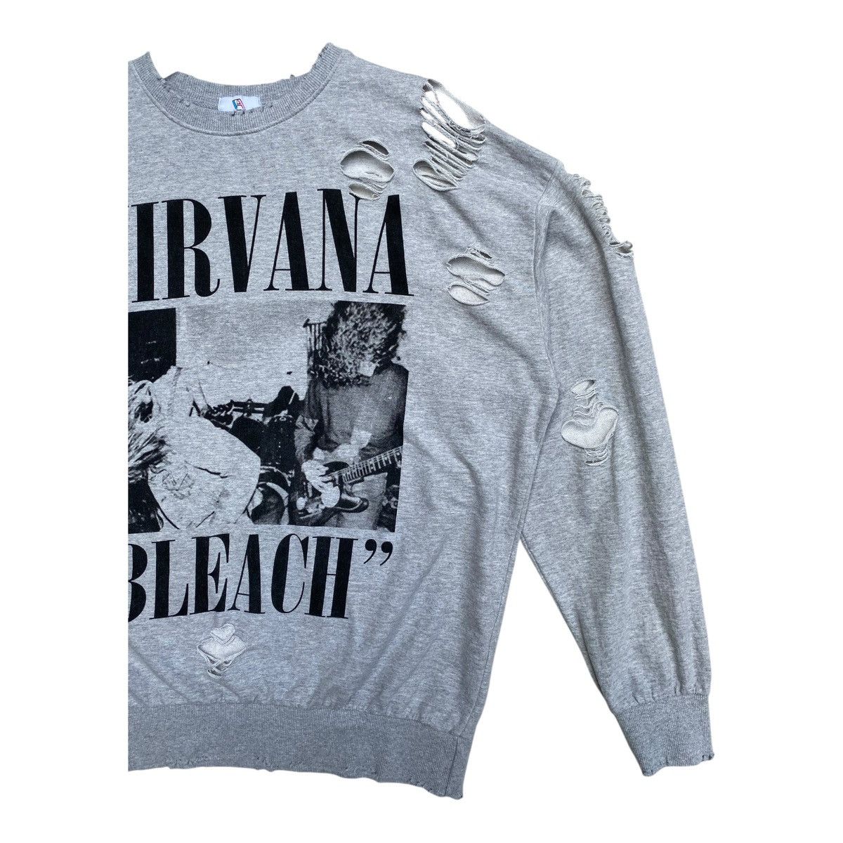 Band Tees × Nirvana Thrashed Nirvana Bleach Distressed Sweatshirt Size US L / EU 52-54 / 3 - 4 Thumbnail