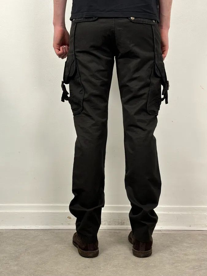 Just Cavalli 2000s Cavalli Black Avant-Garde Cargo Pants Size US 32 / EU 48 - 4 Thumbnail