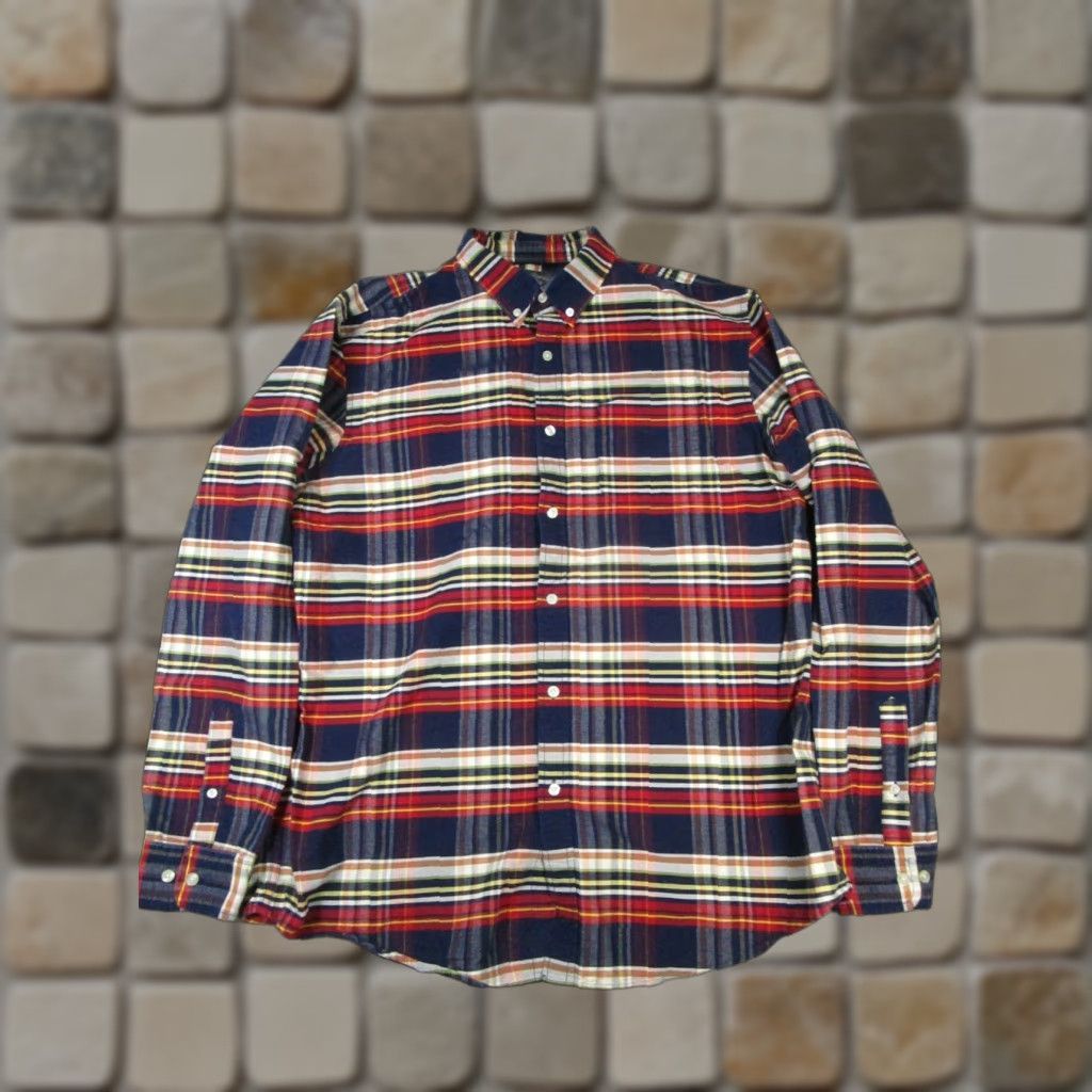 Vintage VINTAGE L.L. Bean Flannel Shirt Plaid Mens XL Tall Blue Red Beige Cotton Button-Up Size US XL / EU 56 / 4 - 1 Thumbnail
