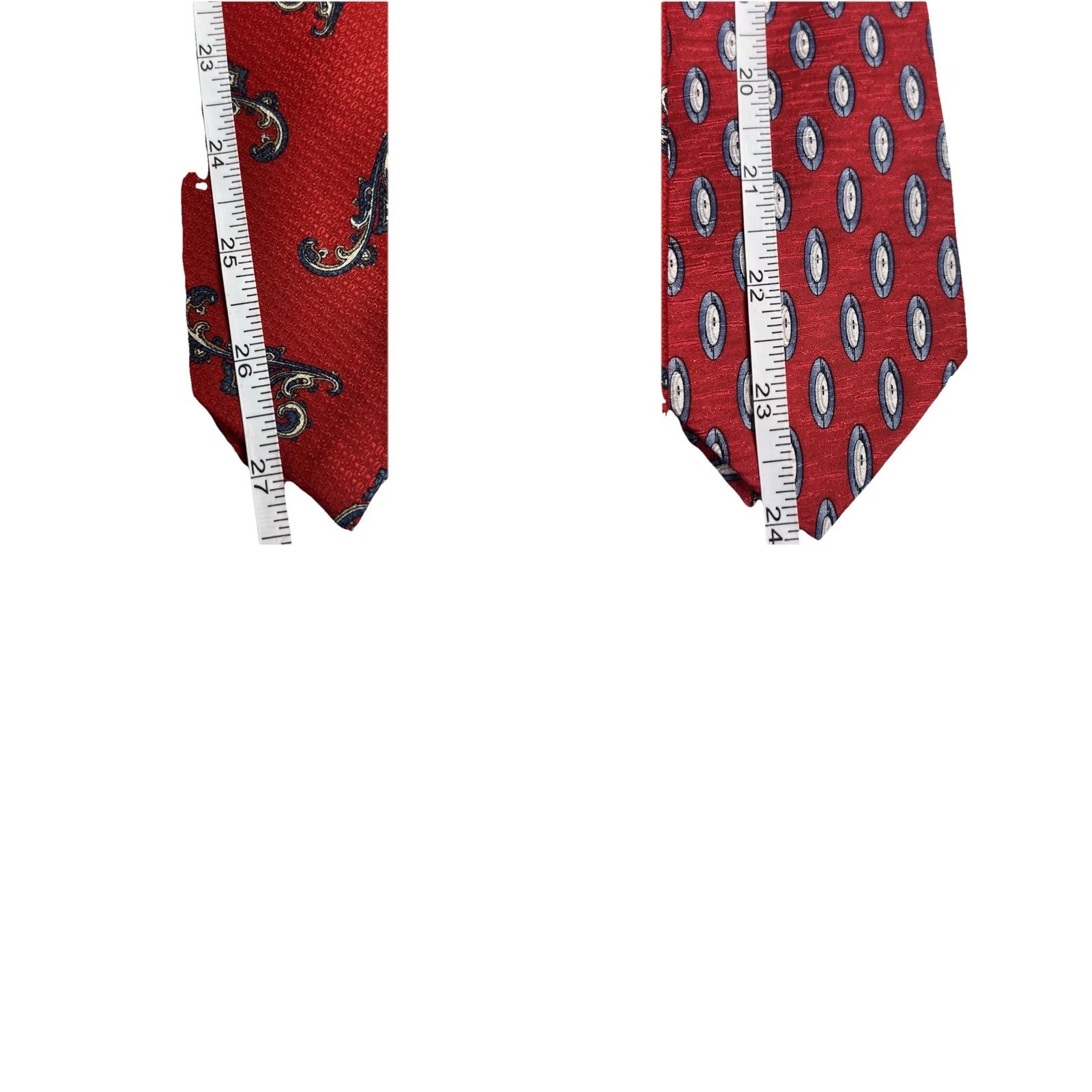 Vintage Men’s Silk Ties Red Patterned Lot Of 3 Italy USA 100% Silk Tie Set Accessories Variety Pattern Classic Mens Size ONE SIZE - 10 Thumbnail