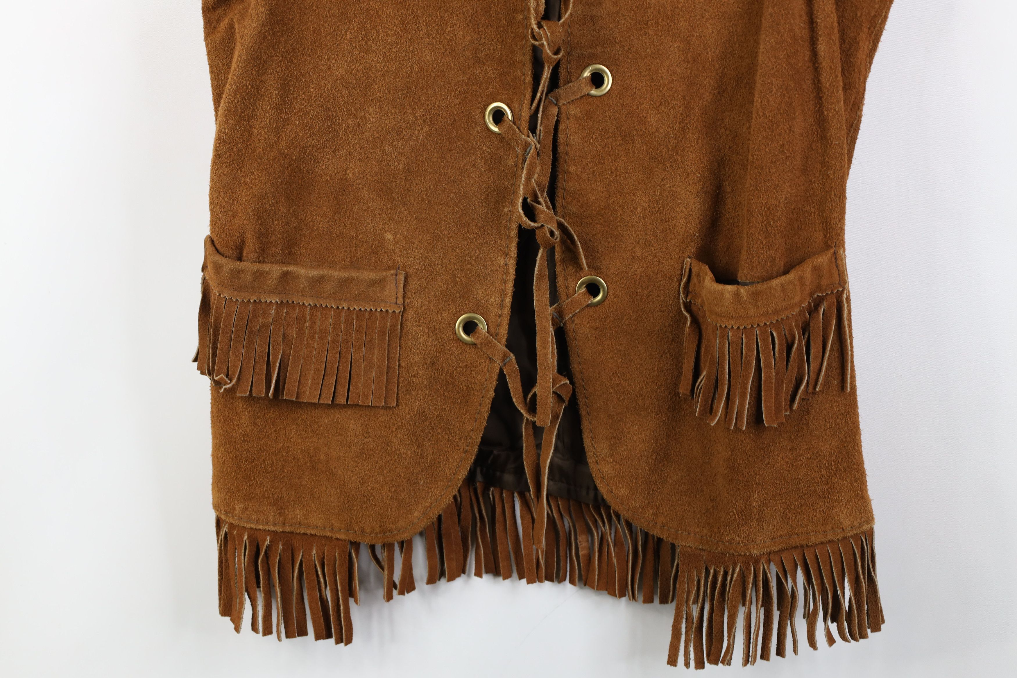 Vintage Vintage 60s 70s Brill Bros Fringed Suede Leather Vest USA Size US S / EU 44-46 / 1 - 3 Thumbnail
