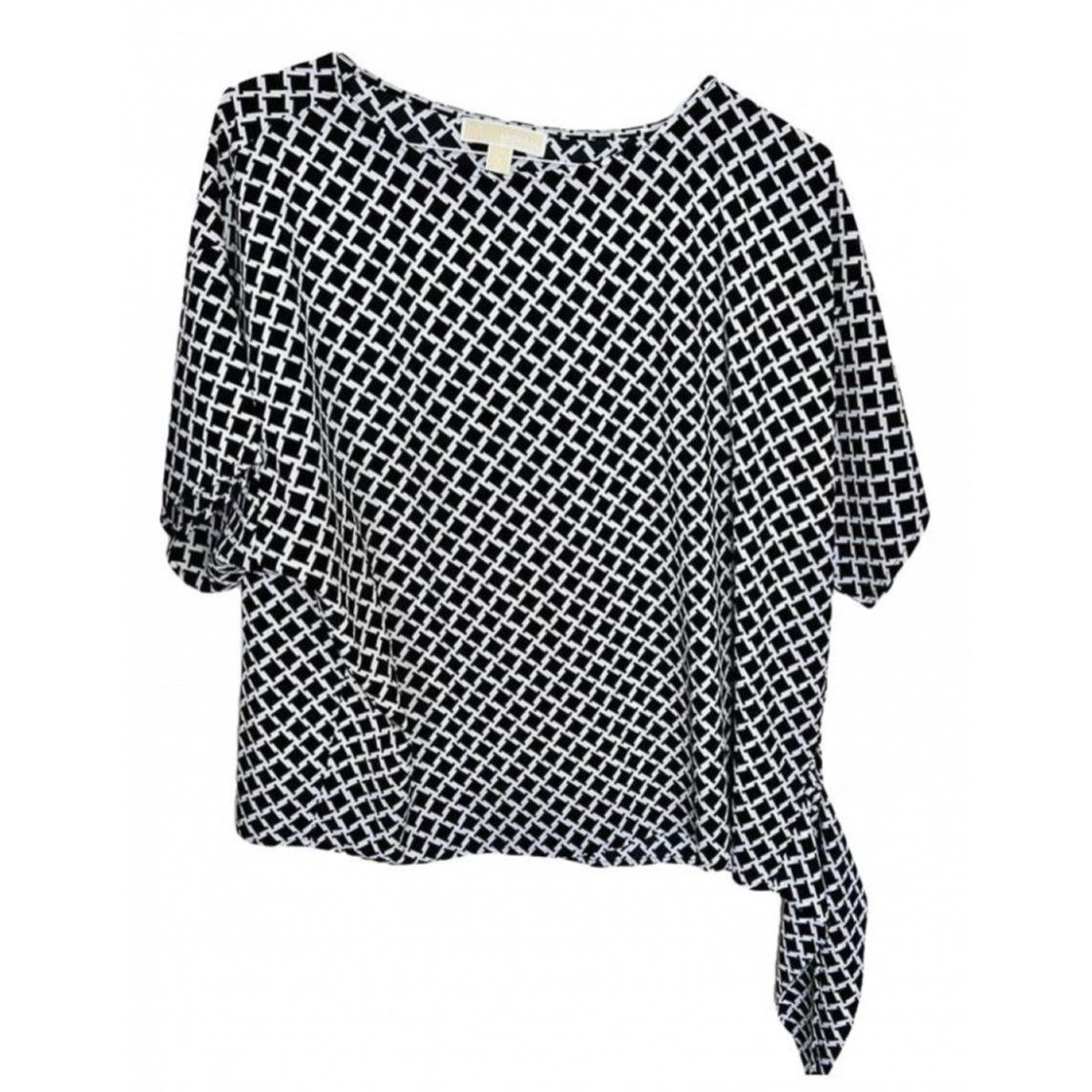 Michael Kors MICHAEL KORS Black White Print Tie Tunic Blouse Top Shirt Size XXL / US 16-18 / IT 52-54 - 8 Thumbnail