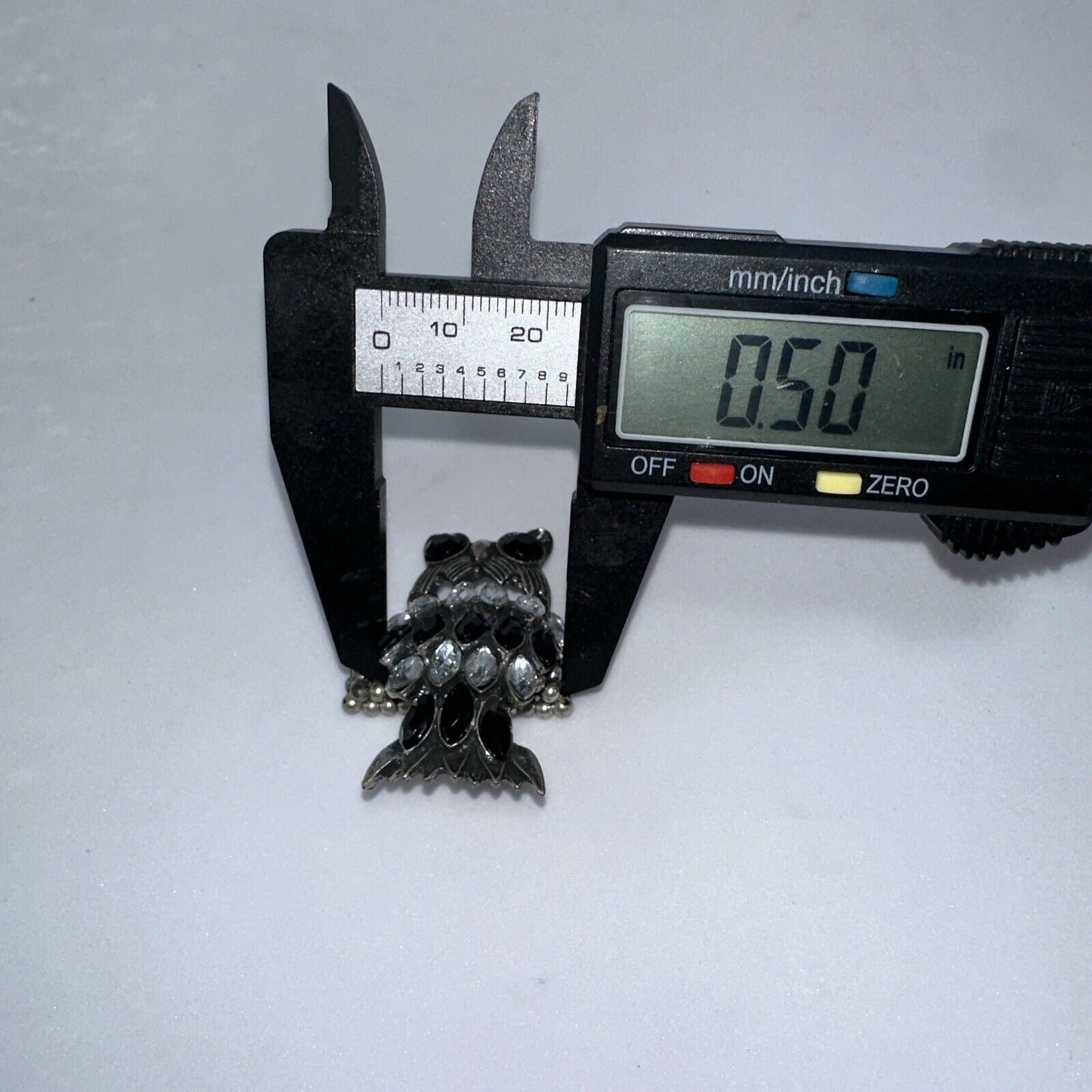 Other Vintage Gunmetal Owl Black Clear Rhinestones Stretch Ring Size ONE SIZE - 8 Thumbnail