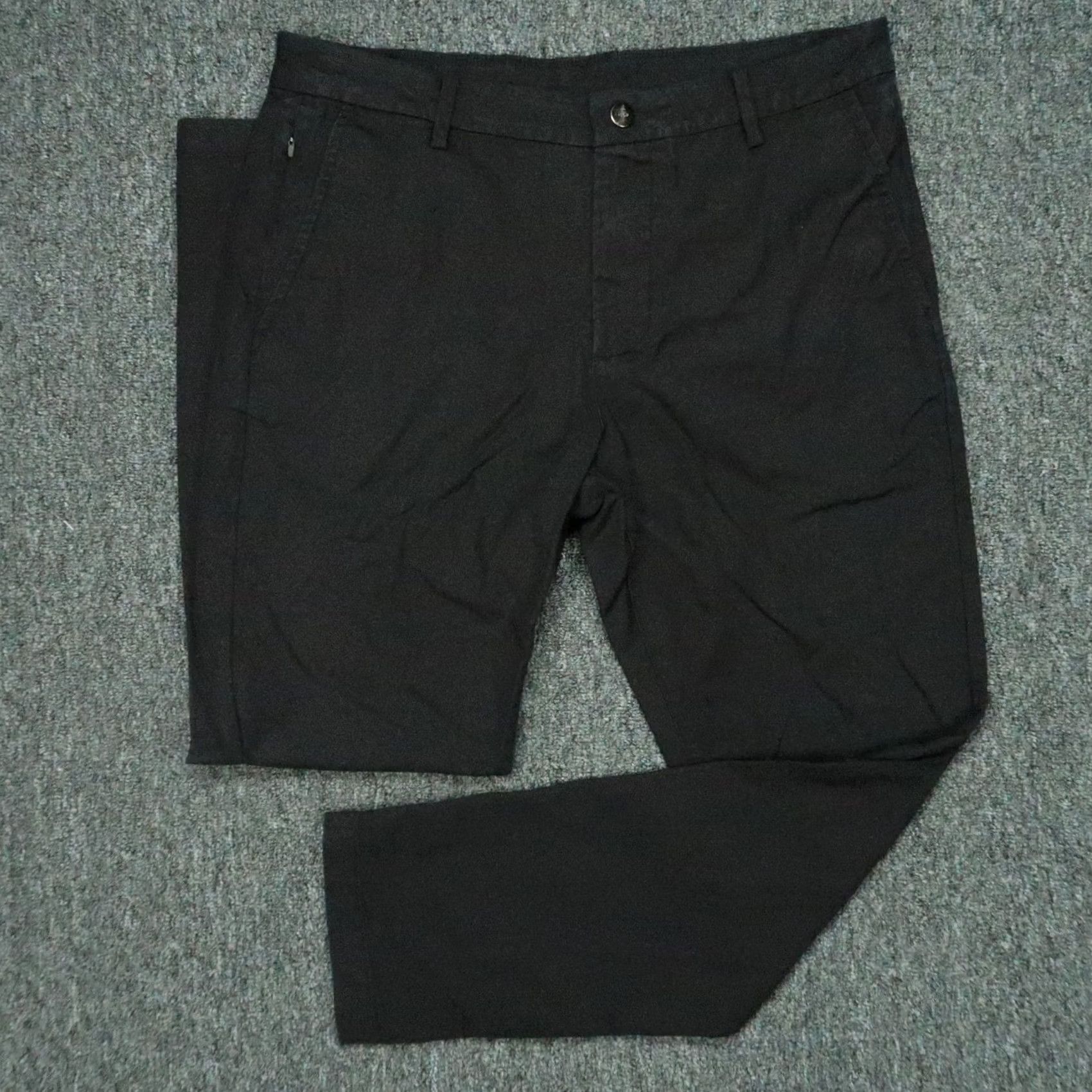 Vintage LRD Pants Mens 32x28 Black Performance Zip Pocket Stretch Trouser Chino Pants Regular Slashed Pockets Straight 28in Inseam Casual Workwear Mens Size US 32 / EU 48 - 2 Thumbnail