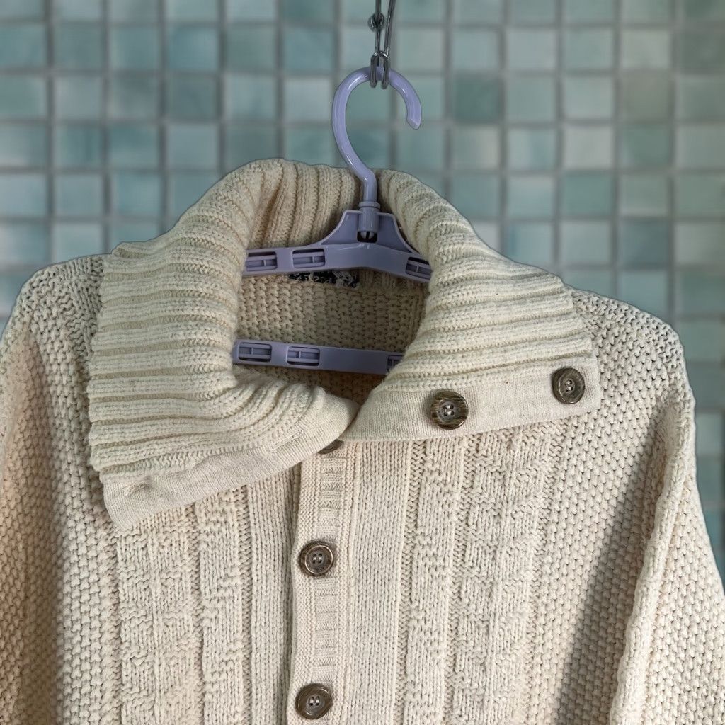 Vintage VINTAGE Five Seasons Cardigan Mens XL Ivory Cable Knit Sweater Size US XL / EU 56 / 4 - 1 Thumbnail