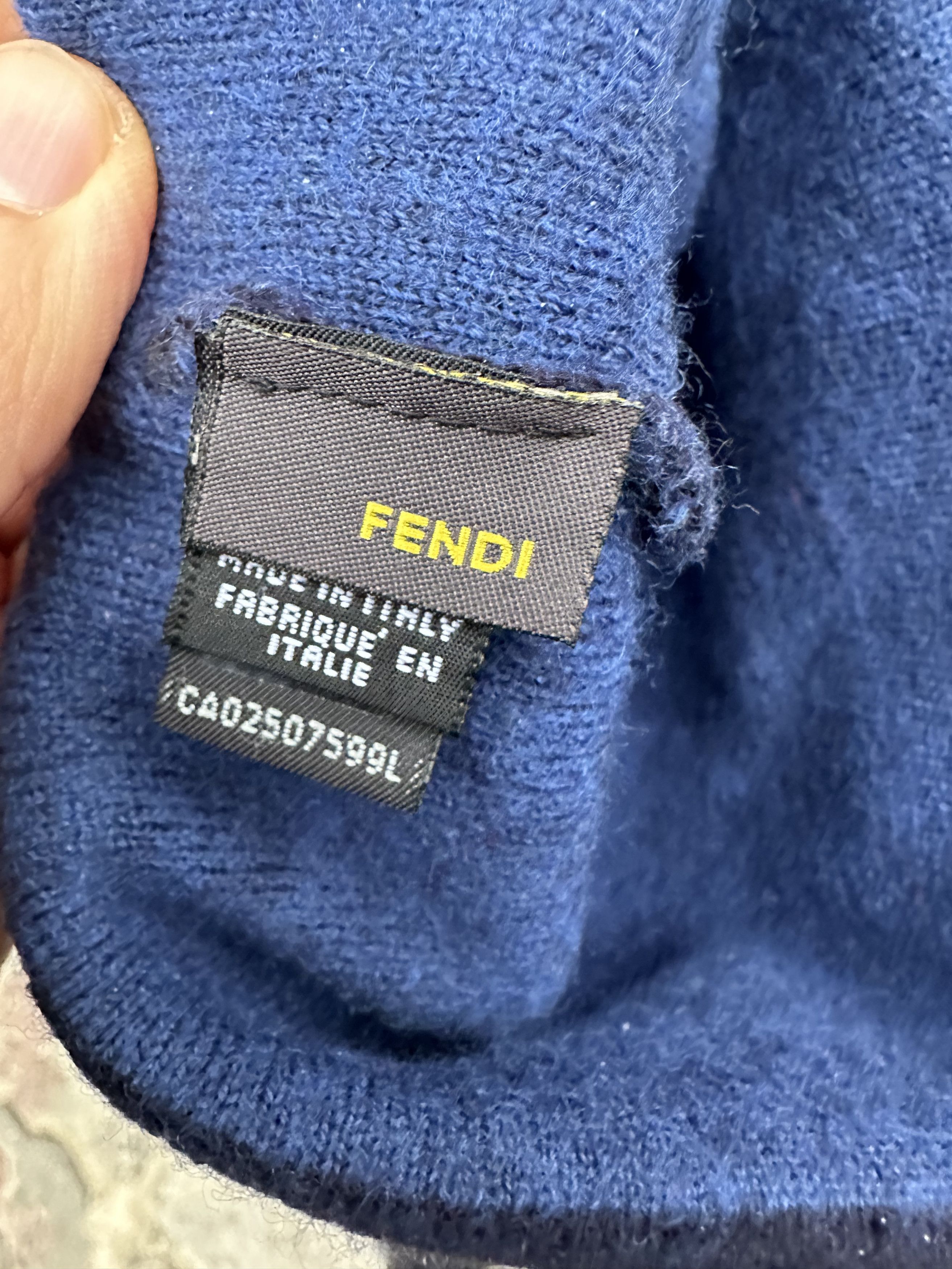 Fendi 🔴 FENDI Hat Wool Navy Monogram Zucca FF Beanie Size ONE SIZE - 3 Thumbnail