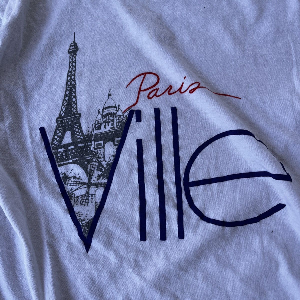 Vintage Vintage Paris Ville Boxy White T-Shirt Size L 80's 90's Size US L / EU 52-54 / 3 - 2 Thumbnail
