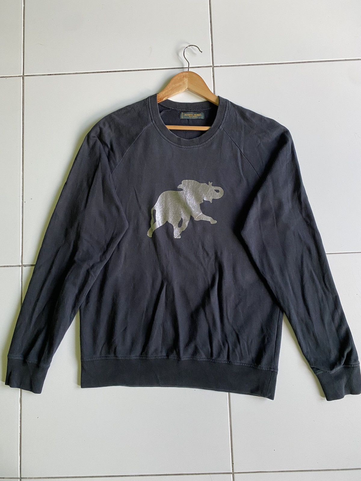 Vintage Hunting Word elephant Crewneck Size US L / EU 52-54 / 3 - 1 Thumbnail
