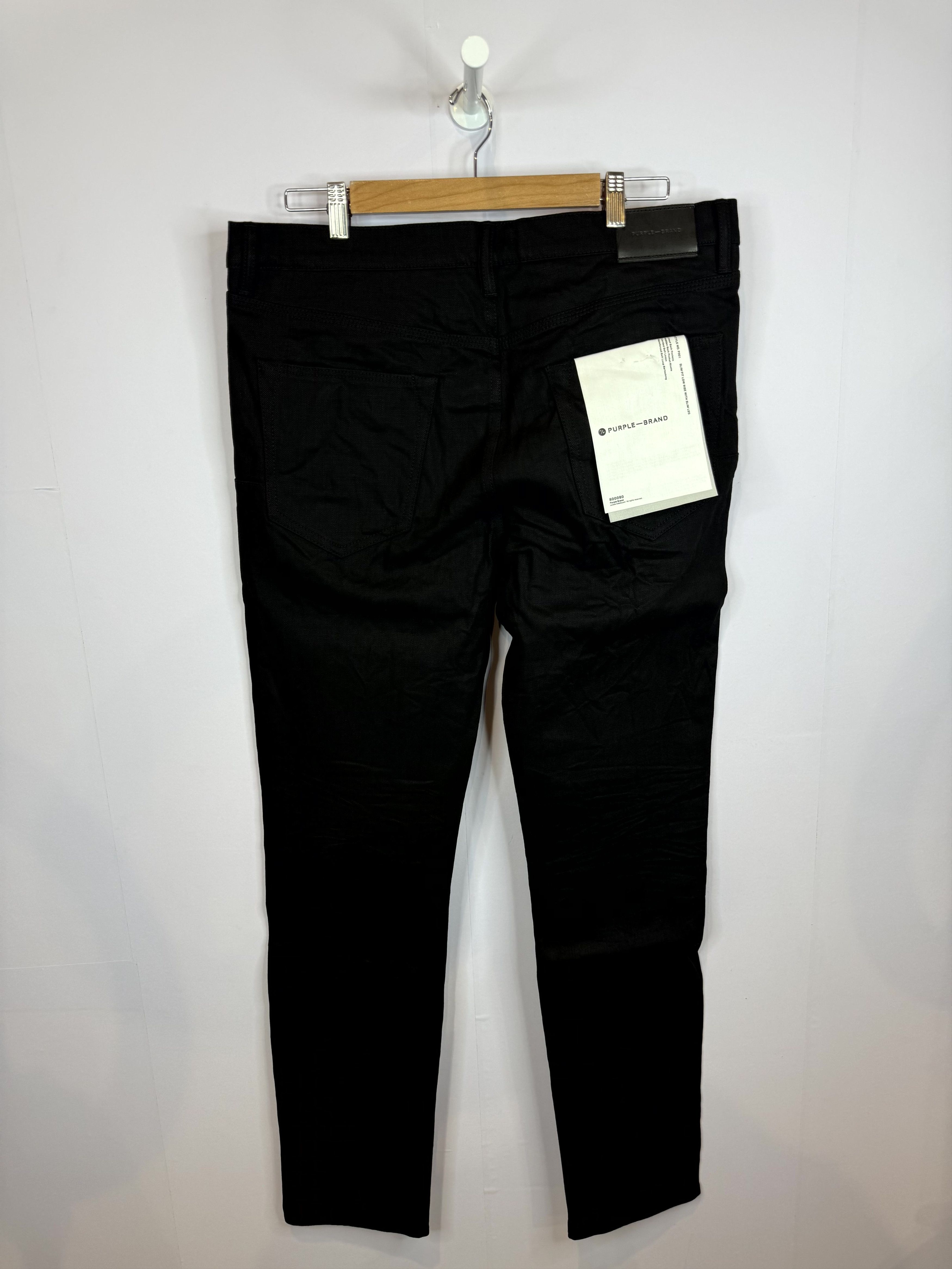 Purple Brand Purple Brand Low Rise Skinny 'Black Raw' Jeans Size US 40 / EU 56 - 2 Thumbnail