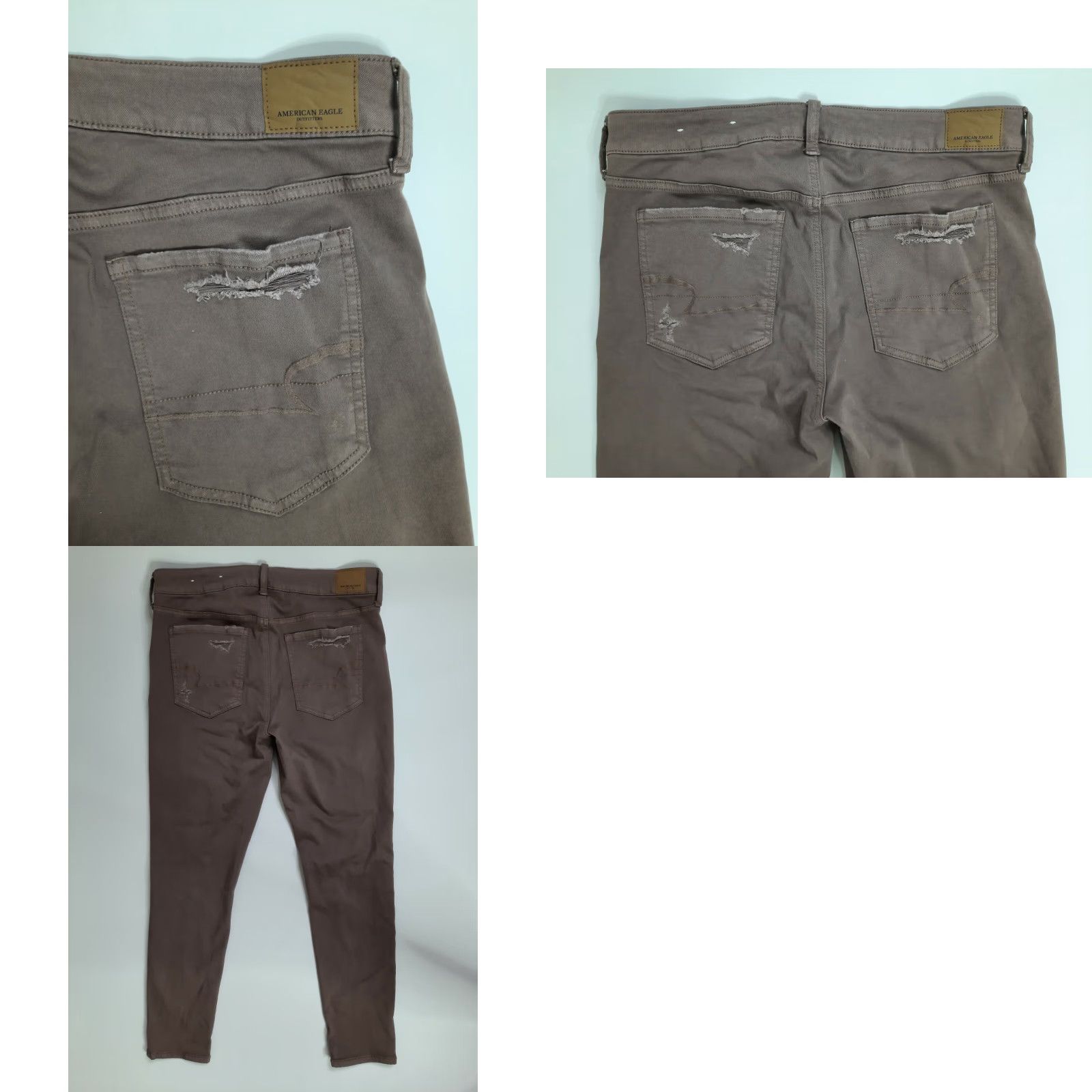 American Eagle Outfitters VINTAGE American Eagle Jeans Size 14 Reg Jeggings Stretch Skinny Mauve Distressed Size 36" / US 14 / IT 50 - 8 Thumbnail