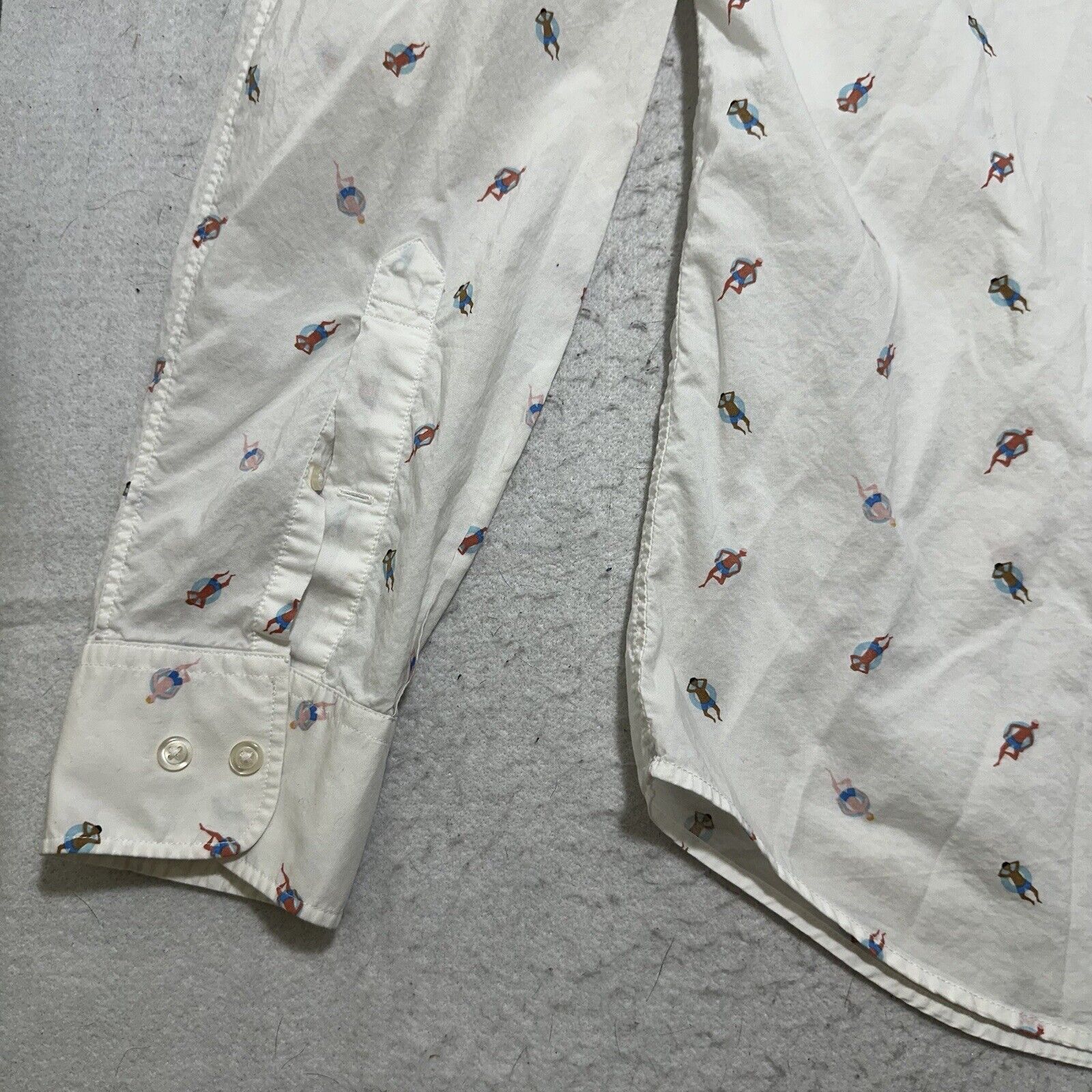 Bonobos Bonobos XL Long Button Down Dress Shirt Swimmer Pattern Size US XL / EU 56 / 4 - 7 Thumbnail