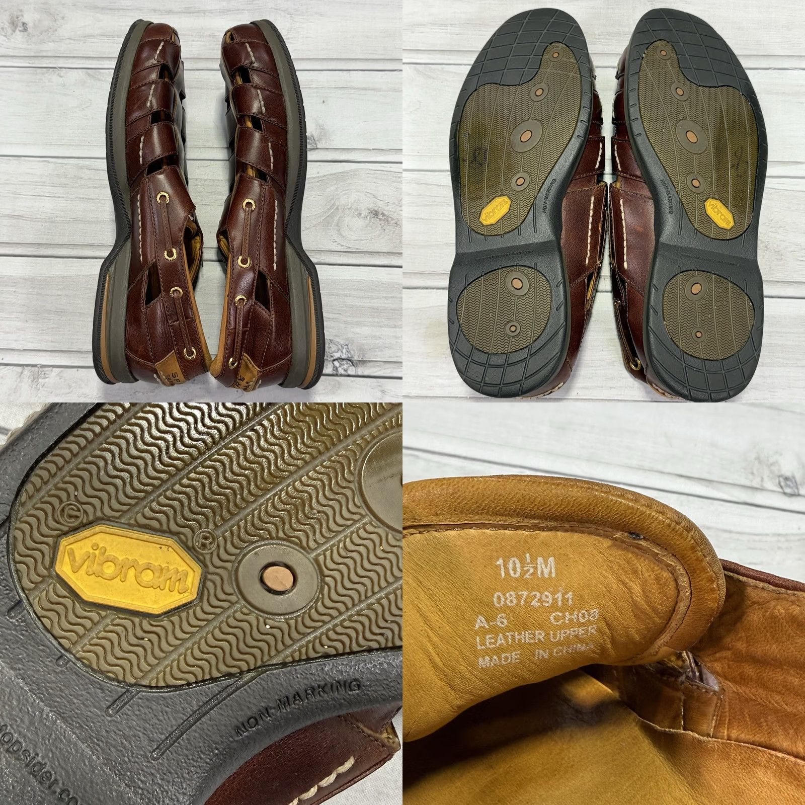 Sperry Sperry Top Sider Gold Cup Fisherman Sandals Mens 10.5 Leather Deerskin Vibram Brown Slp-On Size US L / EU 52-54 / 3 - 8 Thumbnail