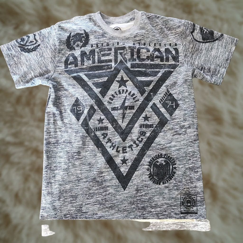 Vintage American Fighter T-Shirt Mens Small Gray Double-Sided AOP Tee Size US S / EU 44-46 / 1 - 1 Thumbnail