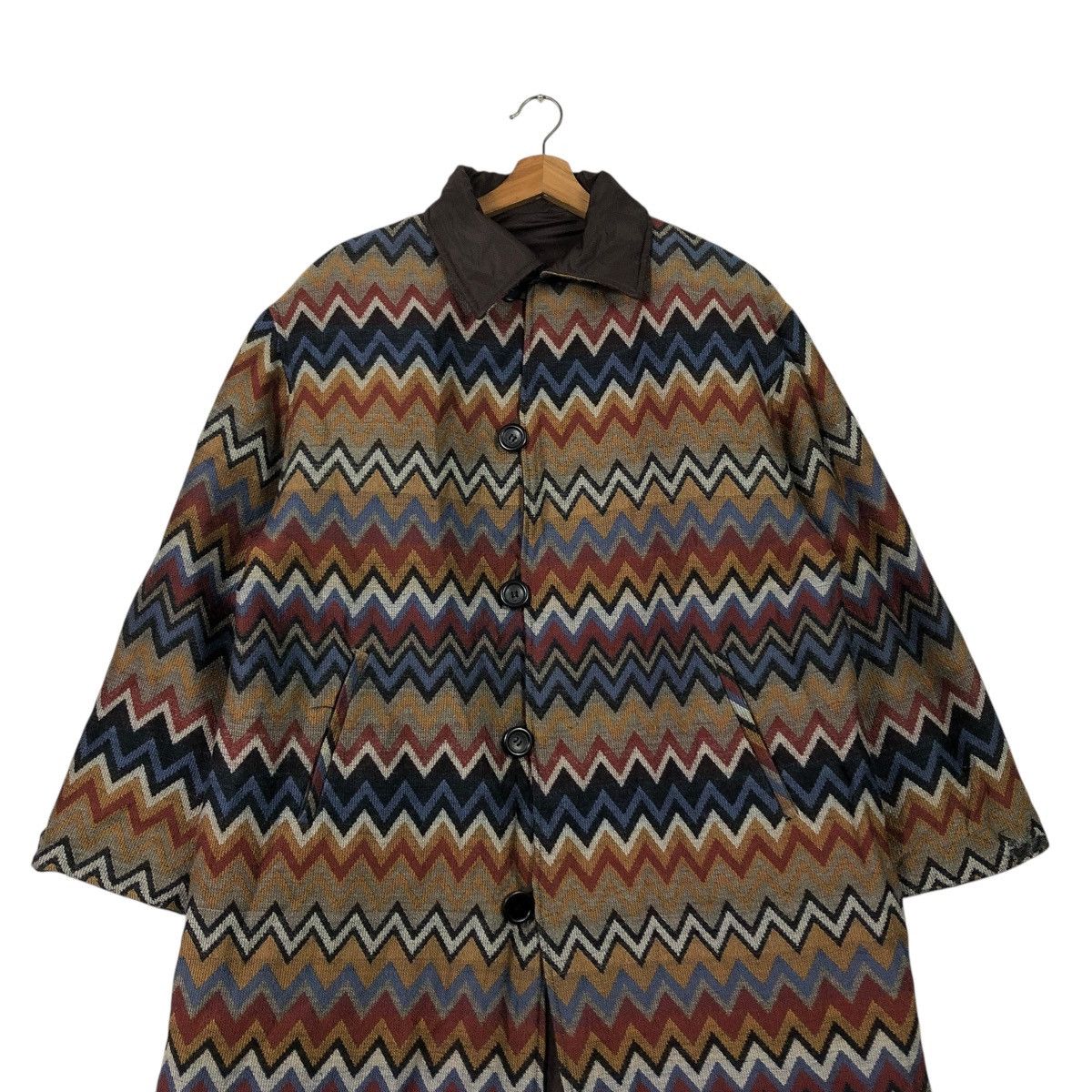Missoni 🔥VINTAGE REVERSIBLE LONG JACKET MISSONI DONNA NAVAJO DESIGN Size US M / EU 48-50 / 2 - 5 Thumbnail