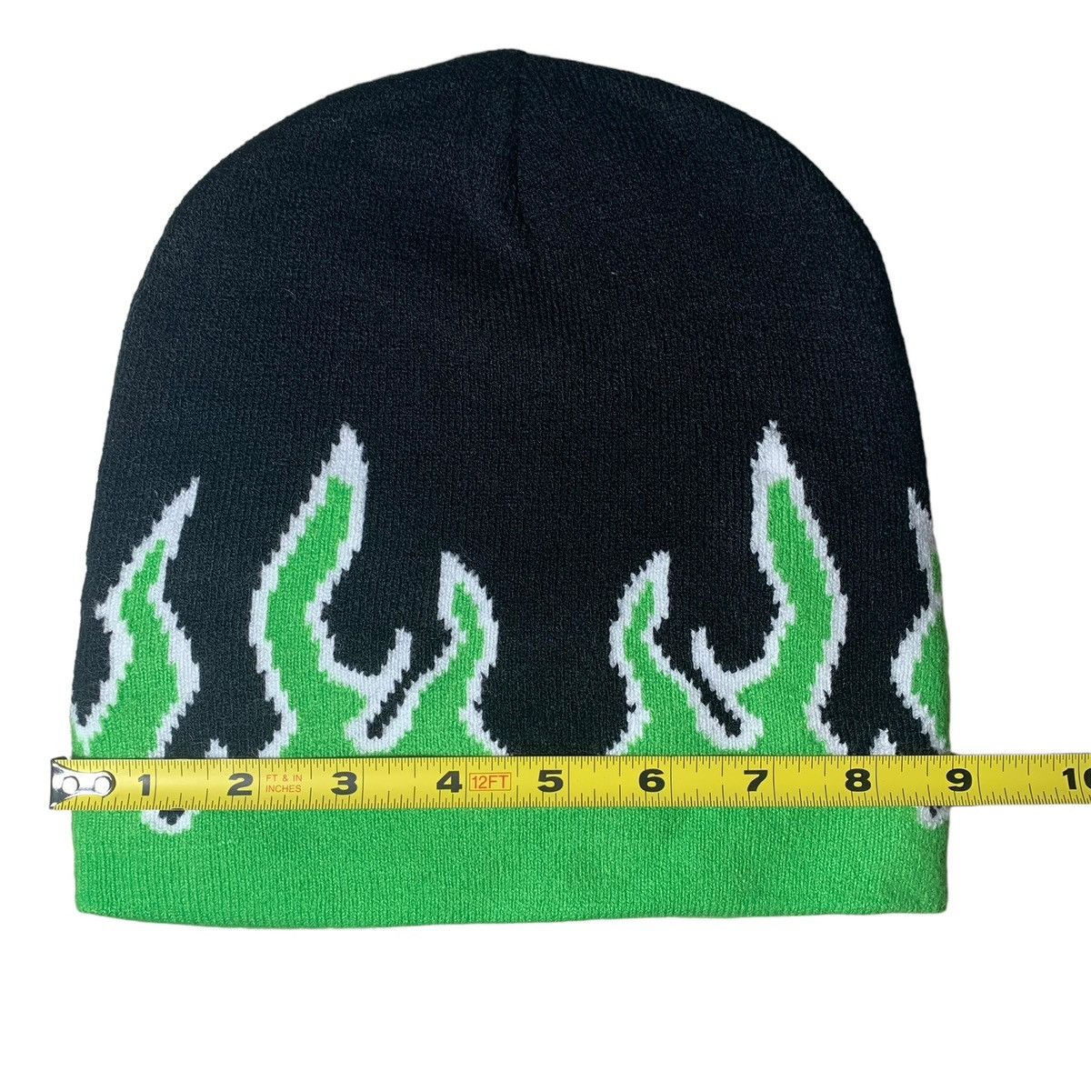 Other Green Flame Knitted Streetwear Beanie Size ONE SIZE - 5 Thumbnail